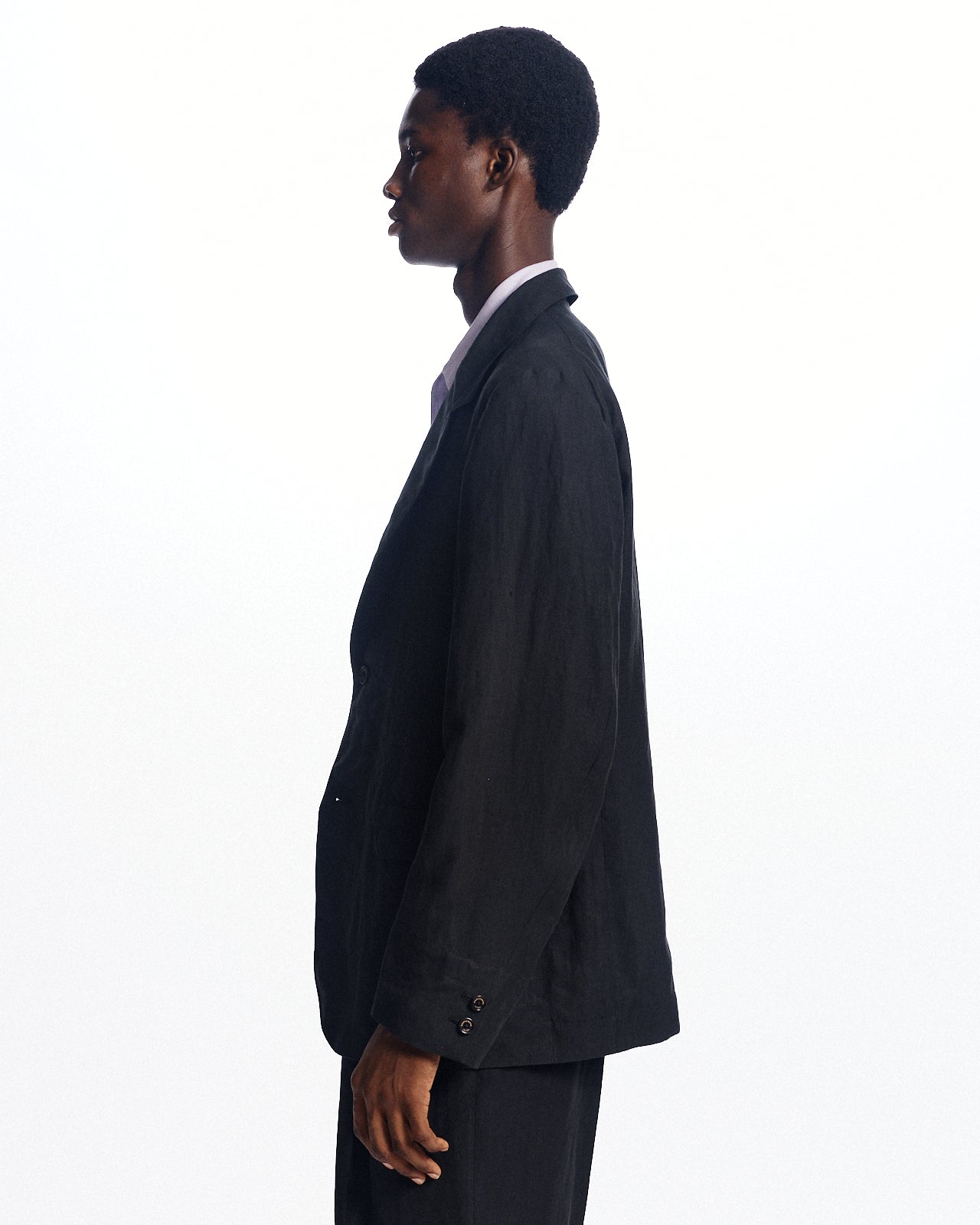 80/1ヘンプタイプライター / サックコート, Black