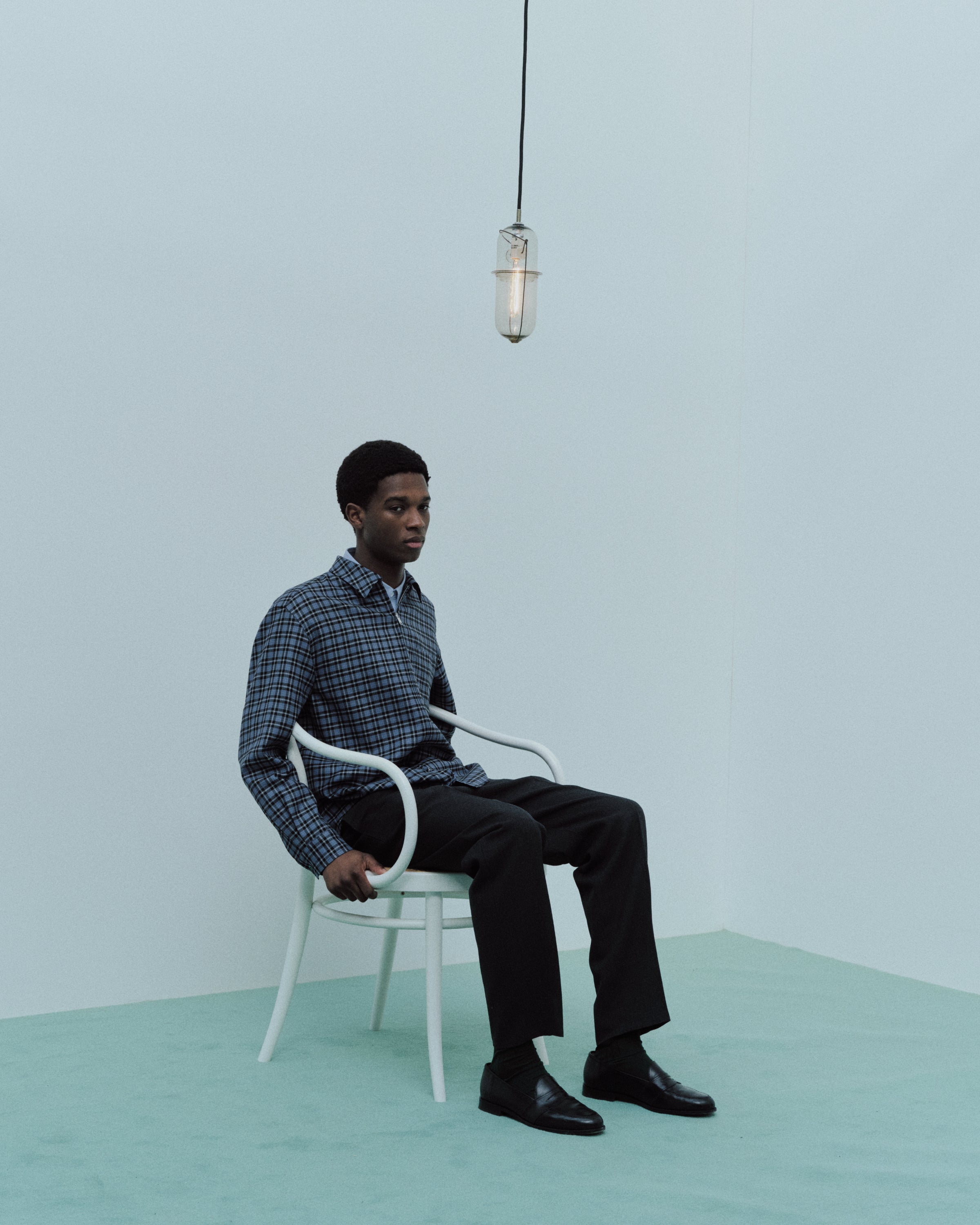 3/60 オーガニックウールサバイバルクロス® / フラットテーパードトラウザーズ, Charcoal