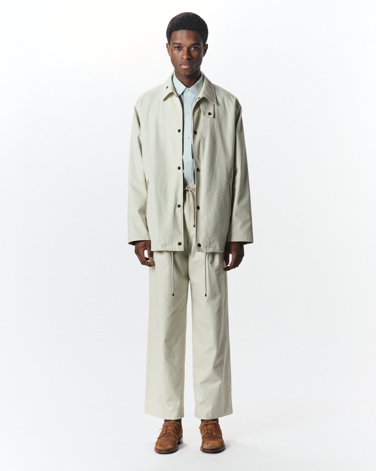 Organic Cotton Survival  Cloth® / Double Pleated Easy Trousers, Ivory