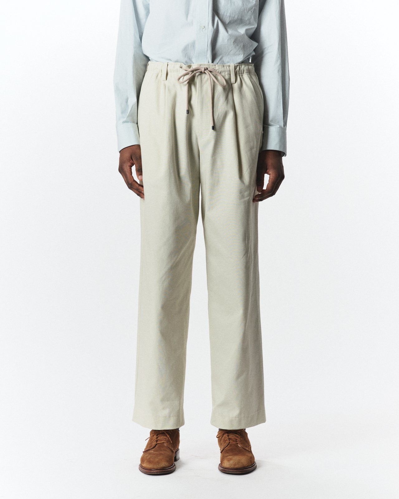 Organic Cotton Survival  Cloth® / Double Pleated Easy Trousers, Ivory