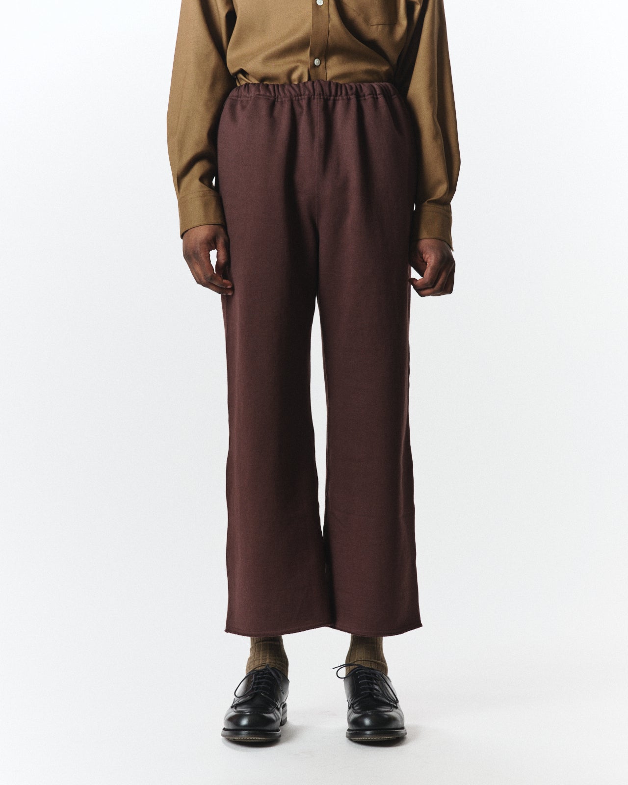Organic Cotton Heavy Fleece / Wide Gym Pants, Dark Brown