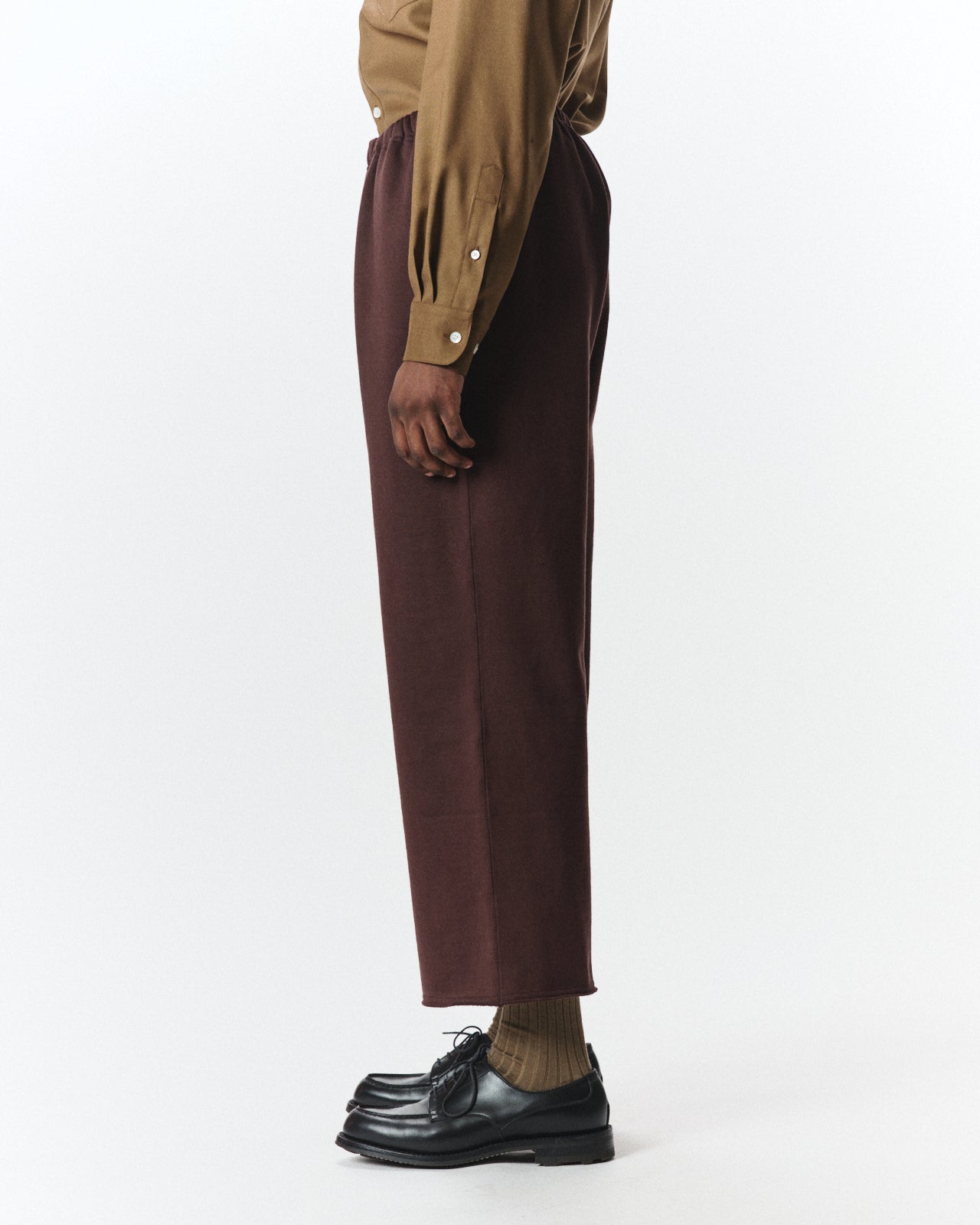 Organic Cotton Heavy Fleece / Wide Gym Pants, Dark Brown