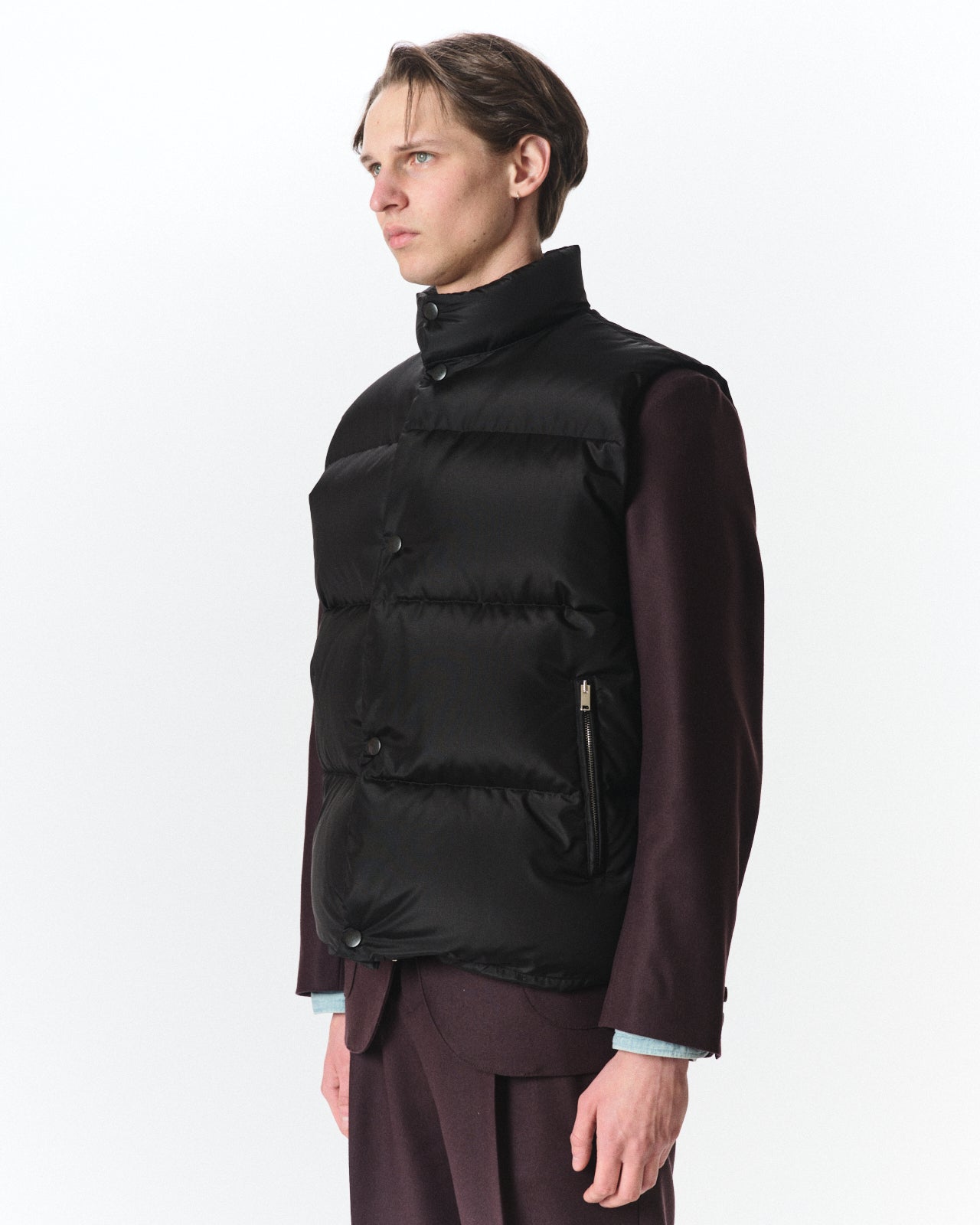 Bratac Silk Ripstop / Alpine Short Down Vest, Black