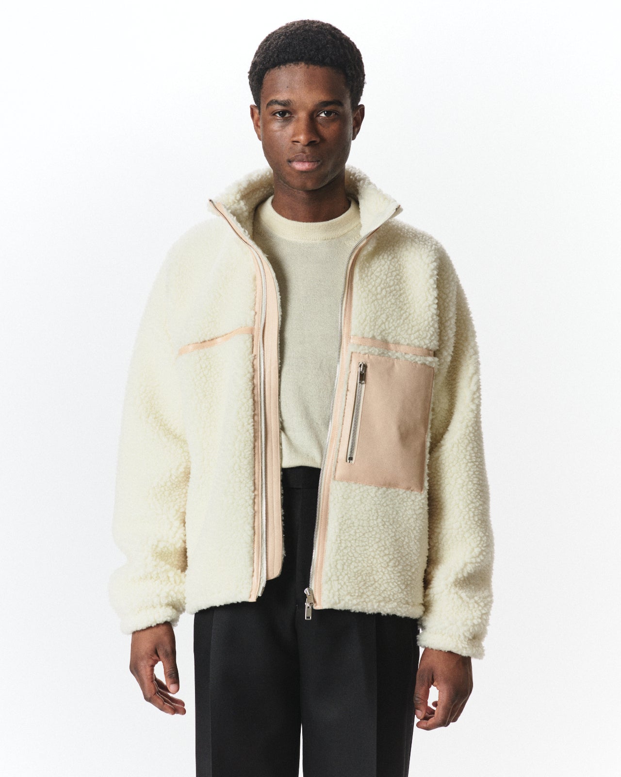 ロッキーメリノシープボア / レトロカーディガン, Off White