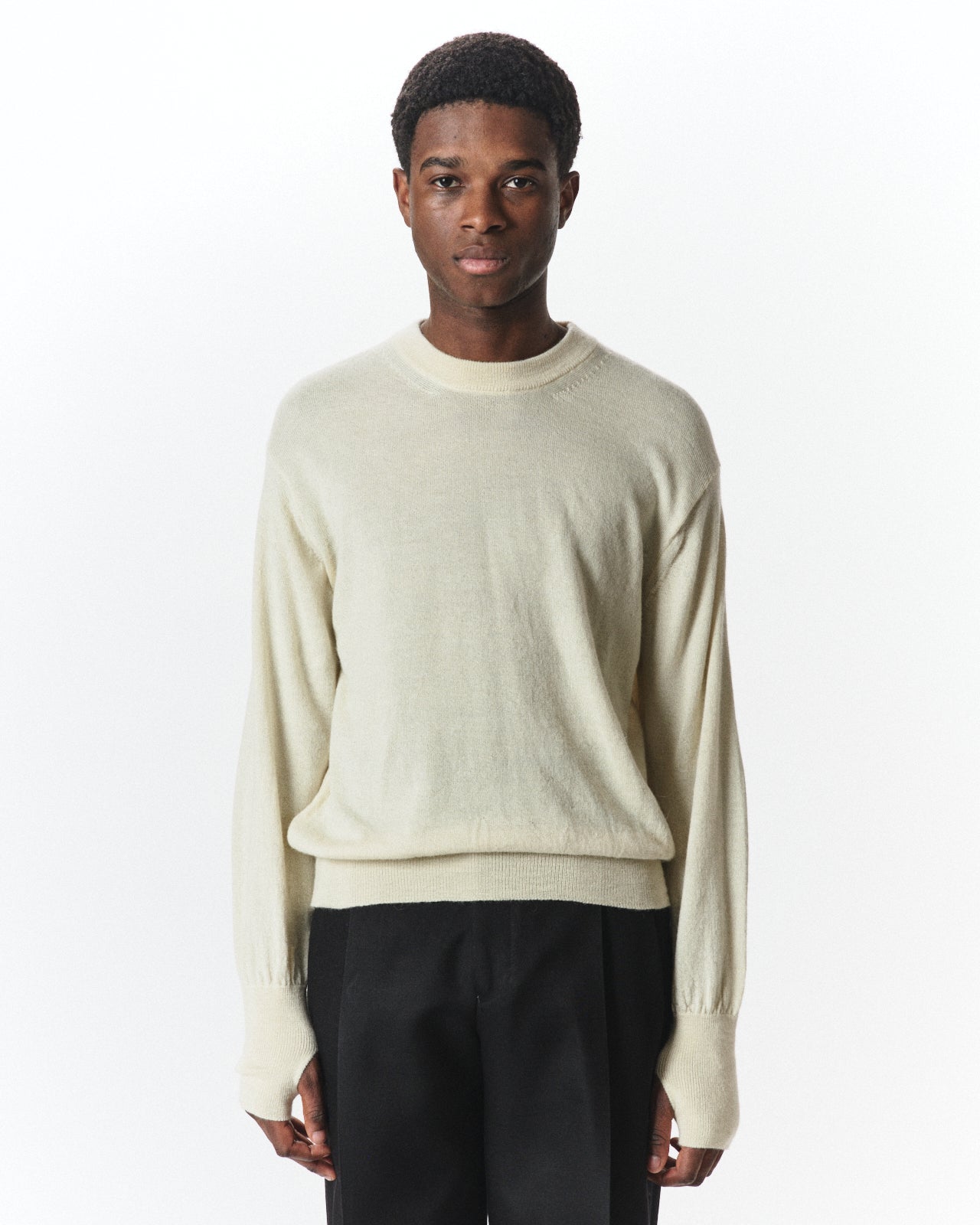 Alpaca Sixteen / Crew Neck Jumper, Natural White