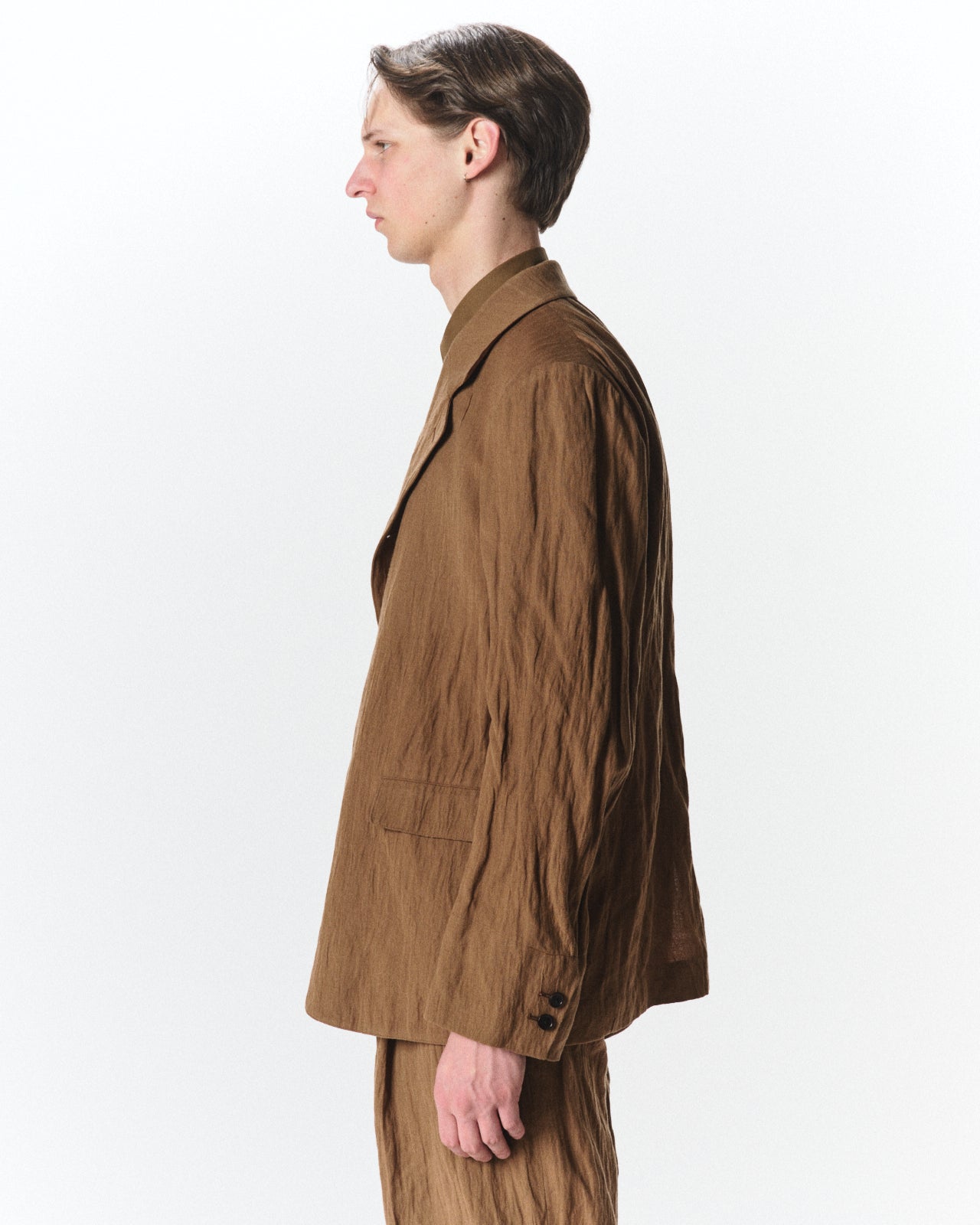 Organic Wool X Stainless Oatmeal / Sack Coat, Coyote