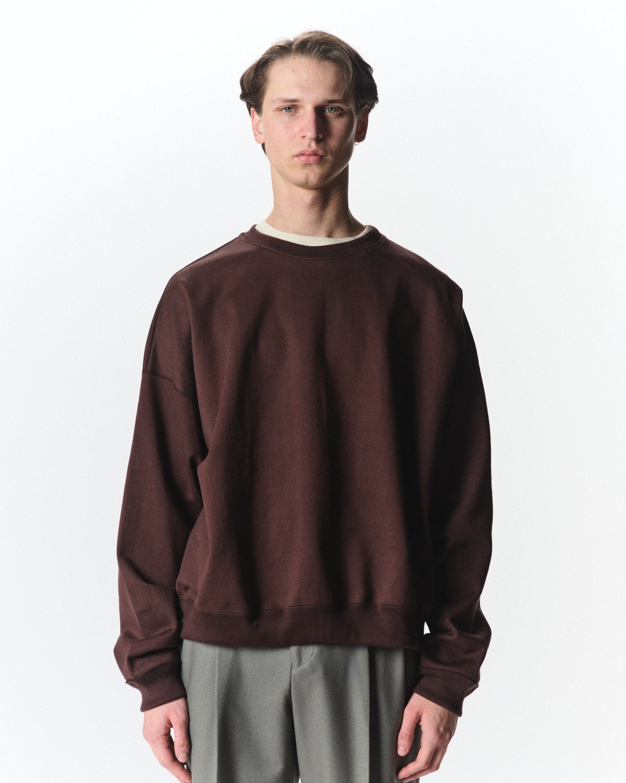 Organic Cotton Heavy Fleece / Huge Sweat Short, Dark Brown