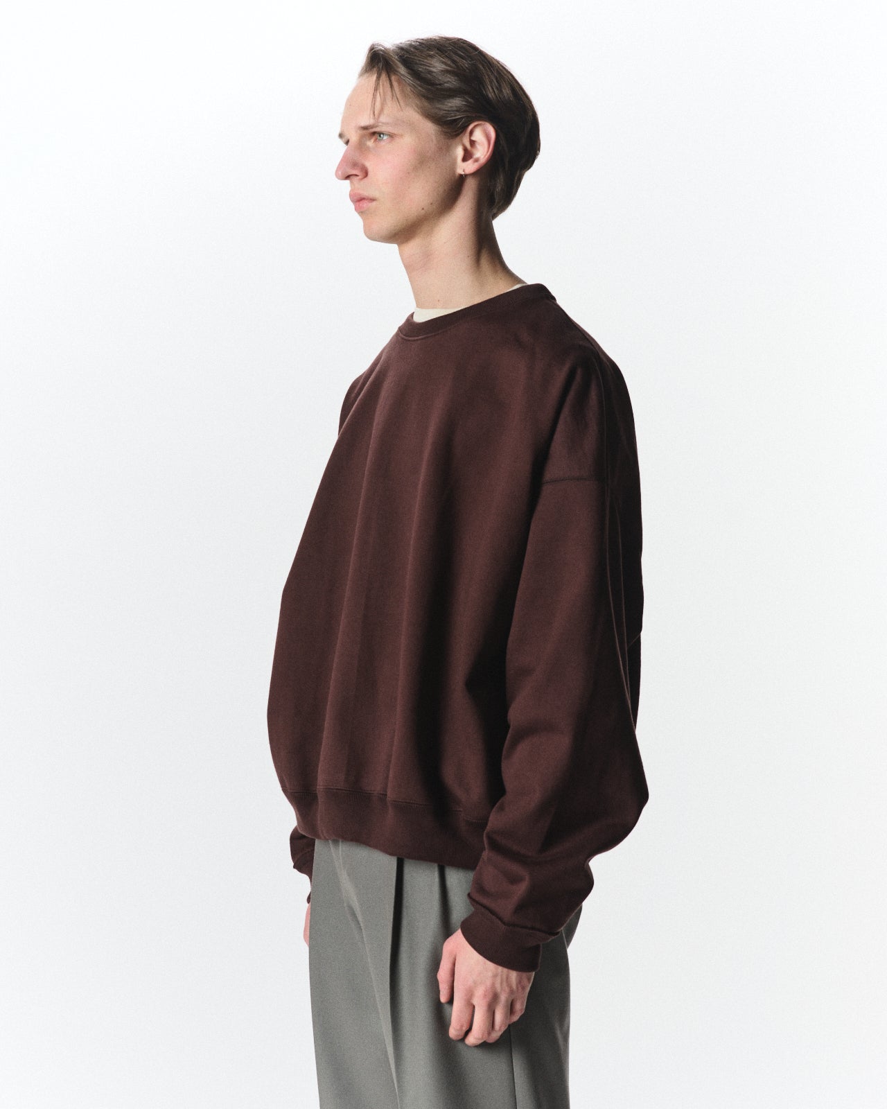 Organic Cotton Heavy Fleece / Huge Sweat Short, Dark Brown