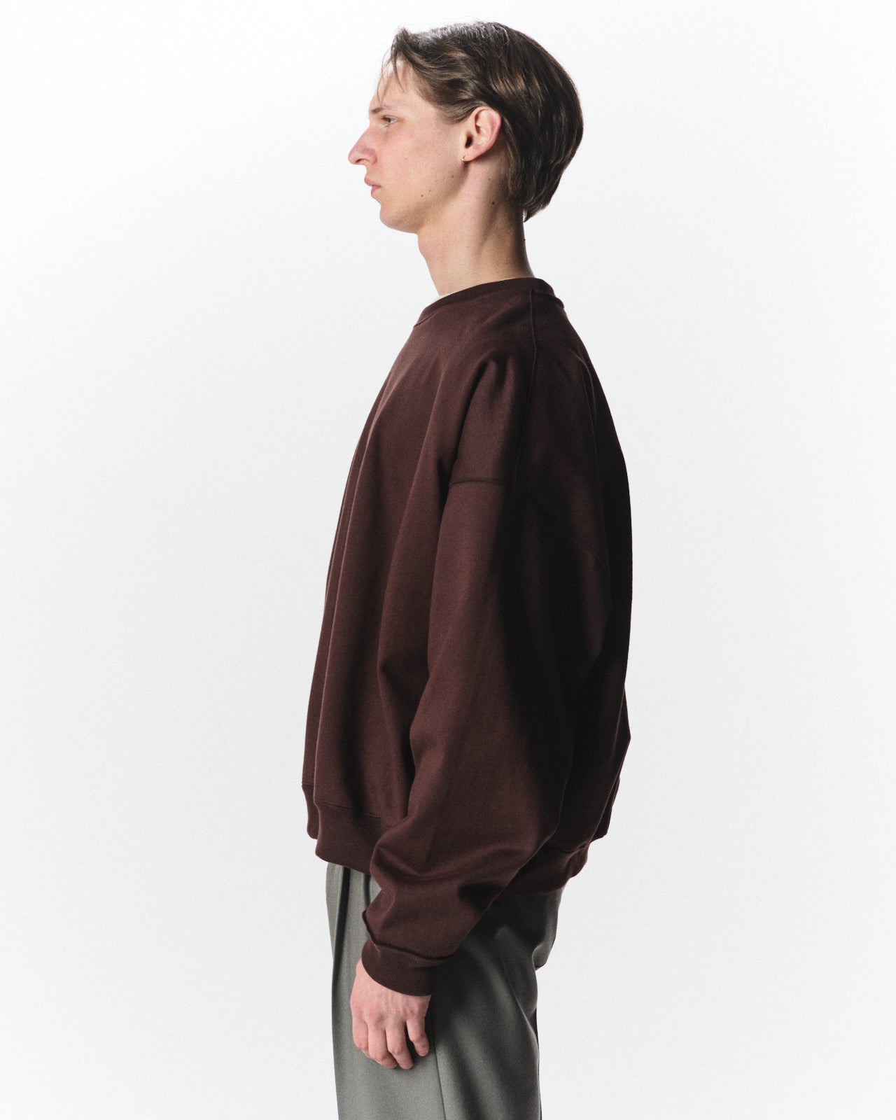 Organic Cotton Heavy Fleece / Huge Sweat Short, Dark Brown