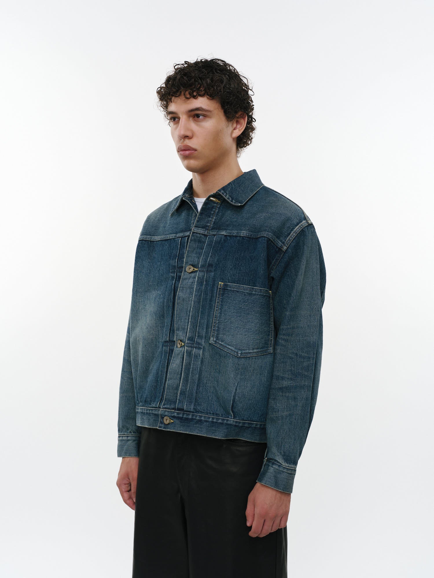 オーガニックコットン13.5ozセルビッチデニム / デニムジャケット, Indigo V.W