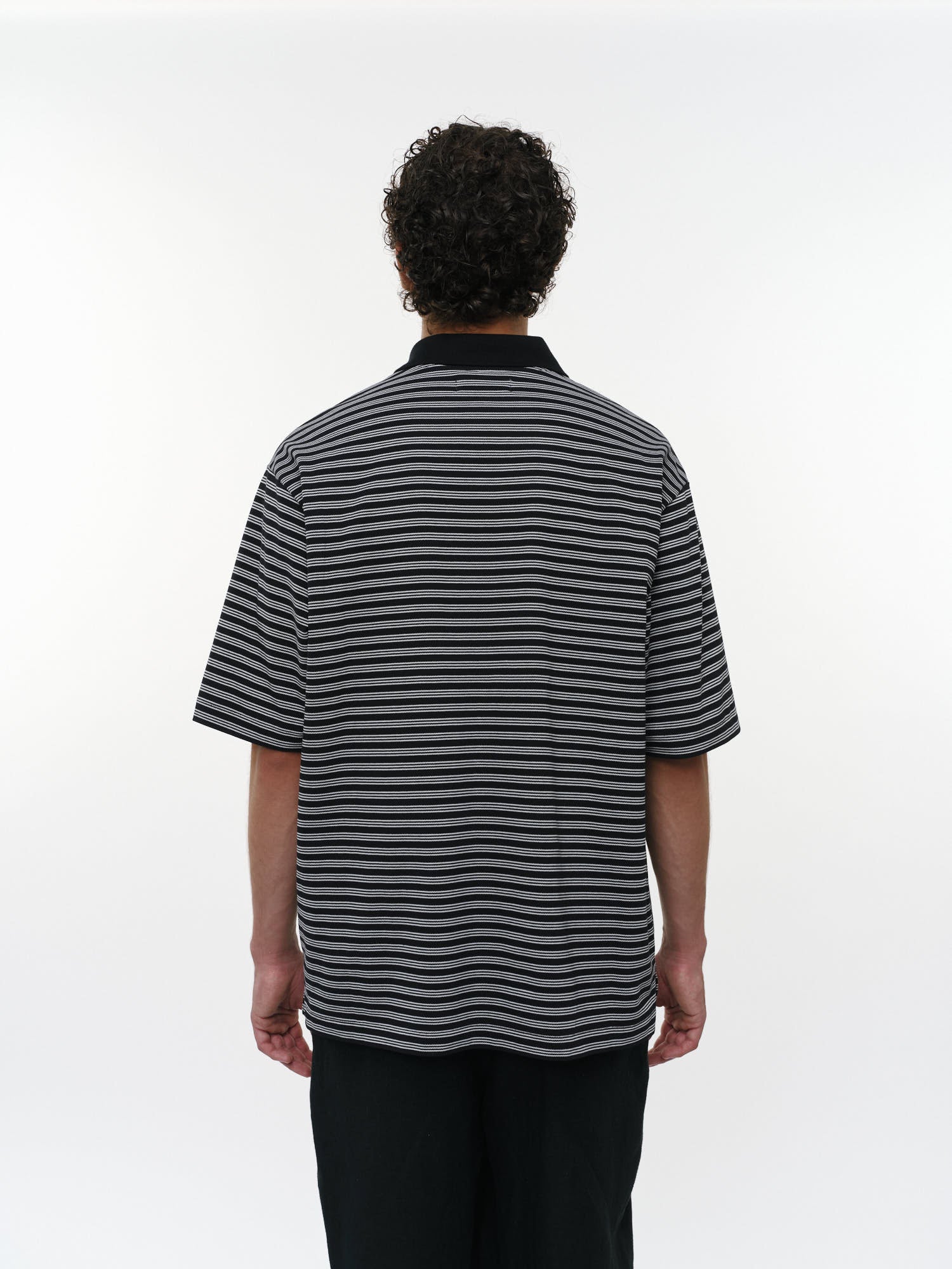 オーガニックコットン強燃ドライカノコ / ワンボタンTeeS/S, Black Border