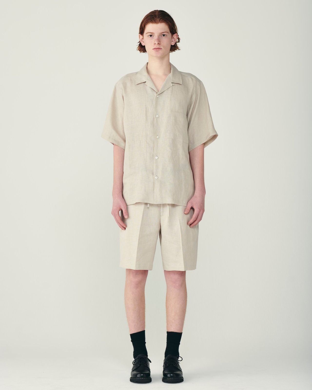 ヘンプ細布 / フラットテーパードイージーショーツ, Taupe