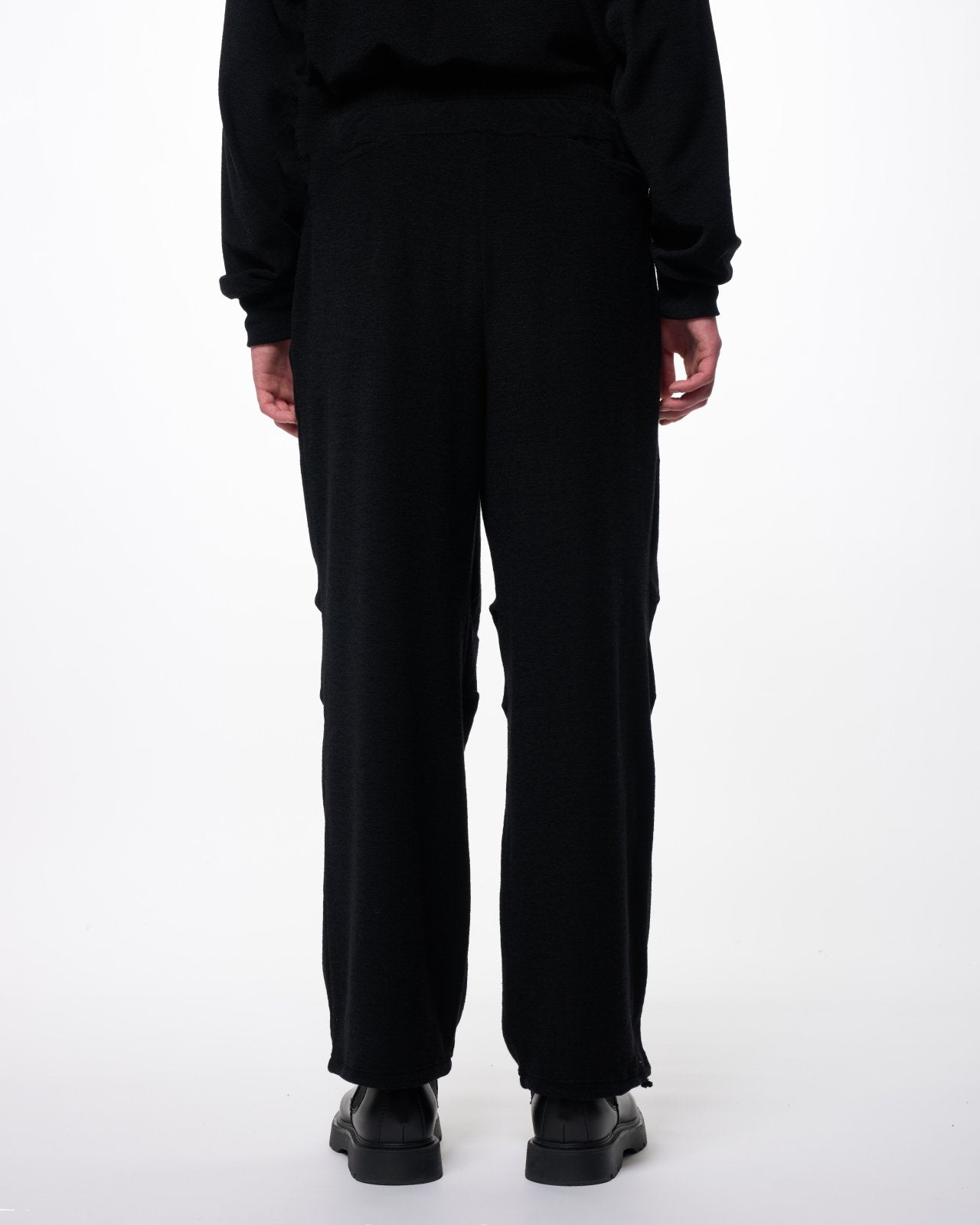 スーパー140 2/60ウールパイル / タックドニートレーニングパンツ, Black