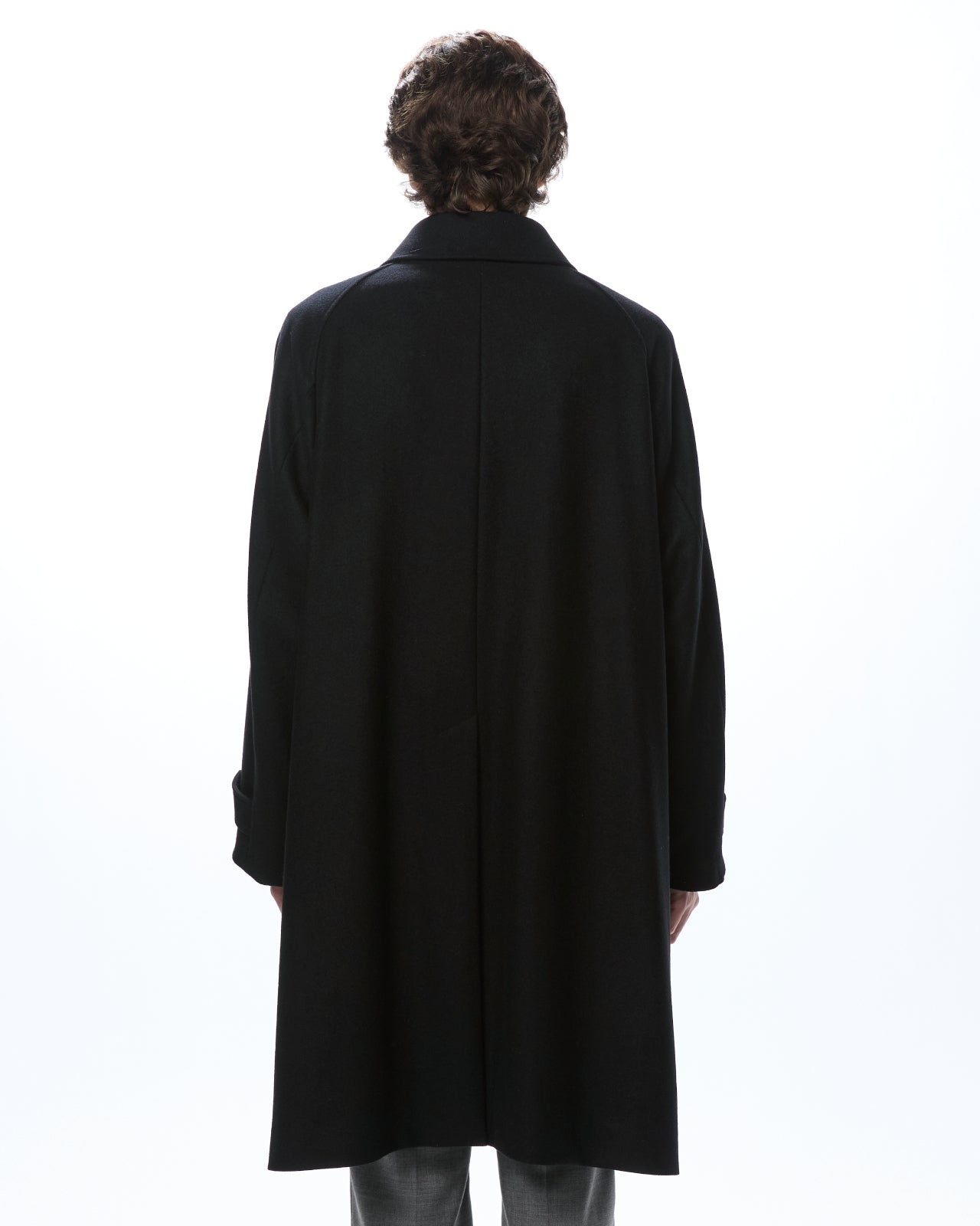 Cashmere Light Melton / Wanderer Coat, Black