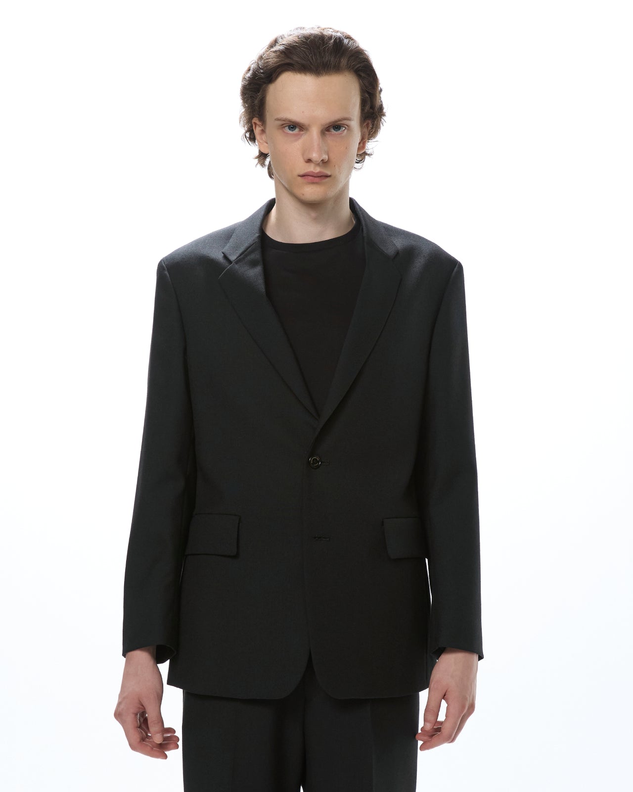 Organic Heavy Wool Tropical / Sports Coat, Black