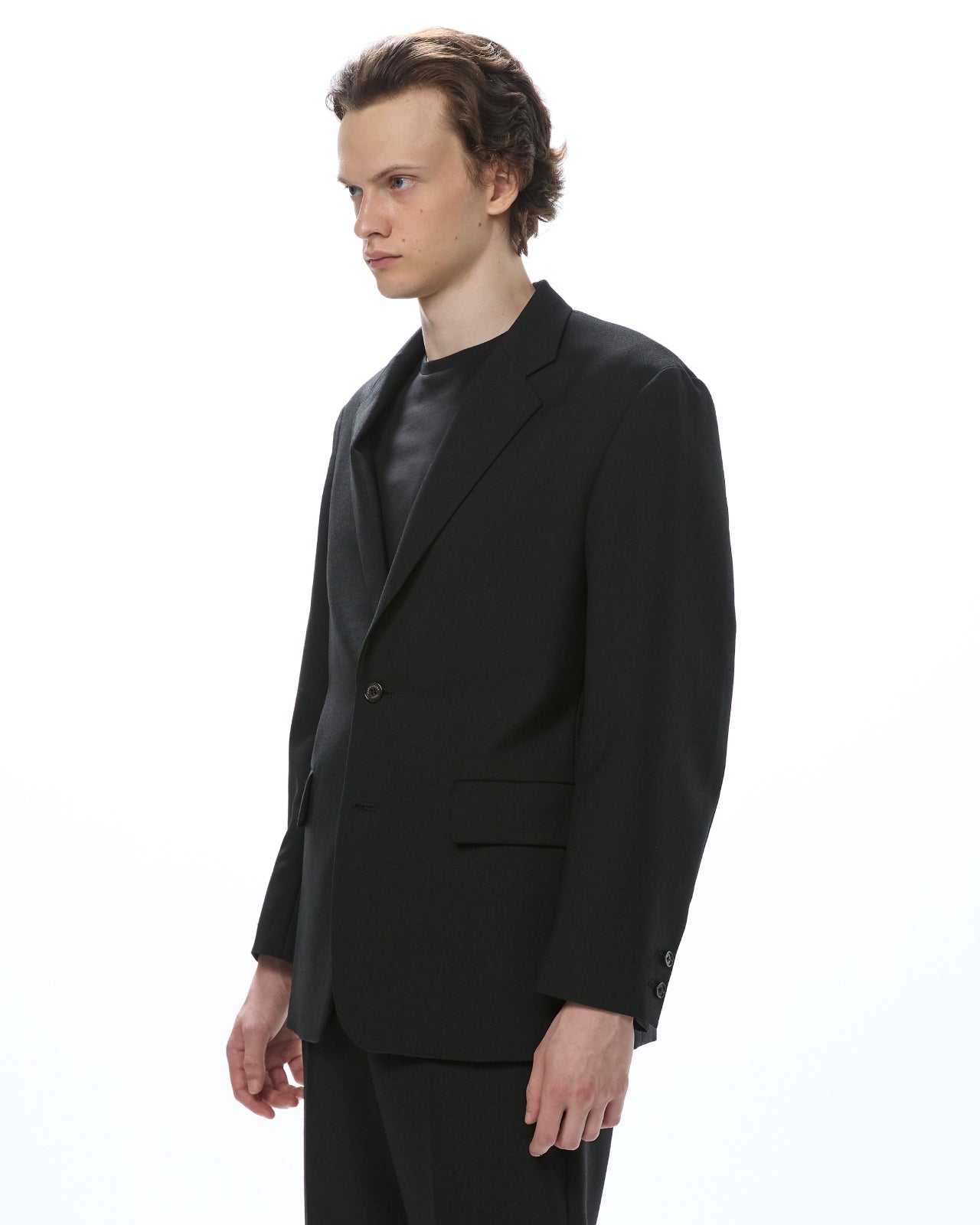 Organic Heavy Wool Tropical / Sports Coat, Black