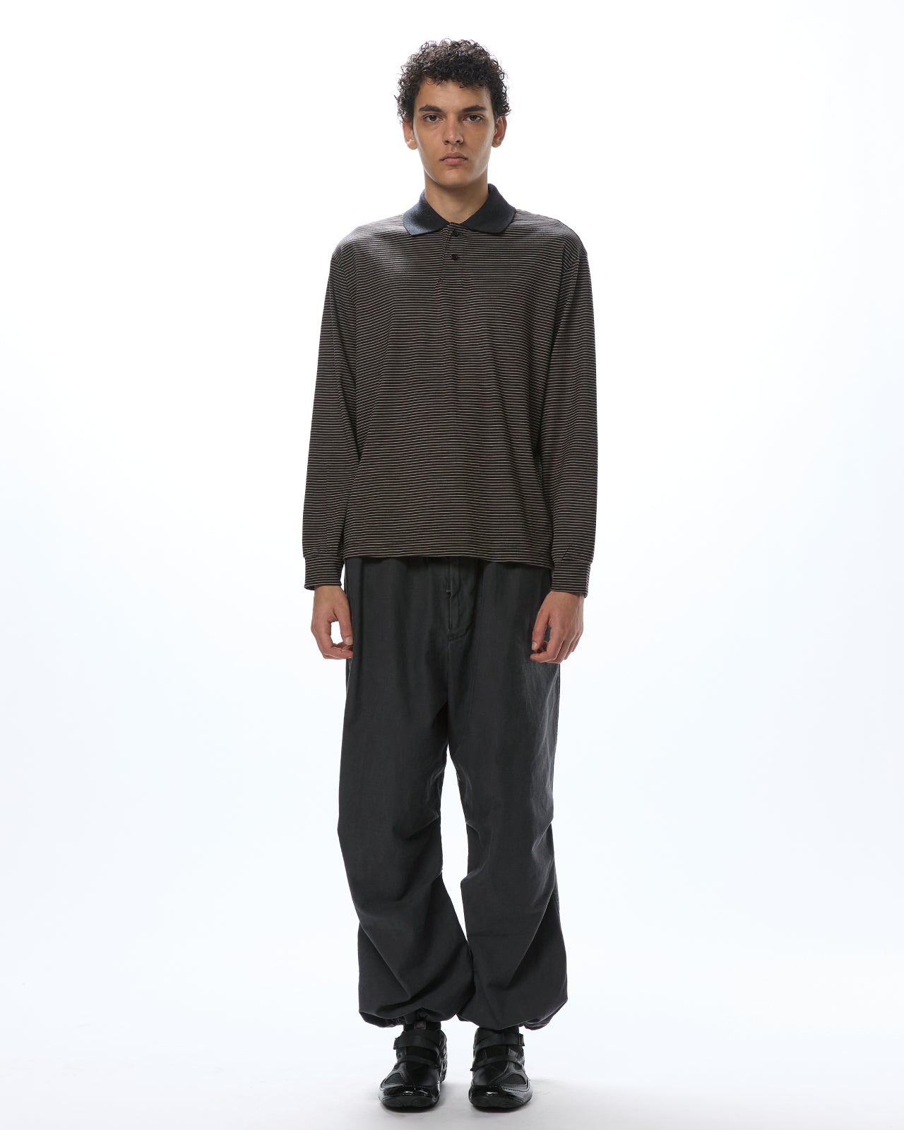 Organic Cotton Back Satin / Wide Over Pants, Black