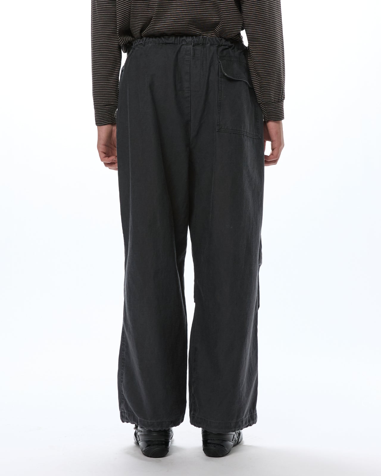 Organic Cotton Back Satin / Wide Over Pants, Black