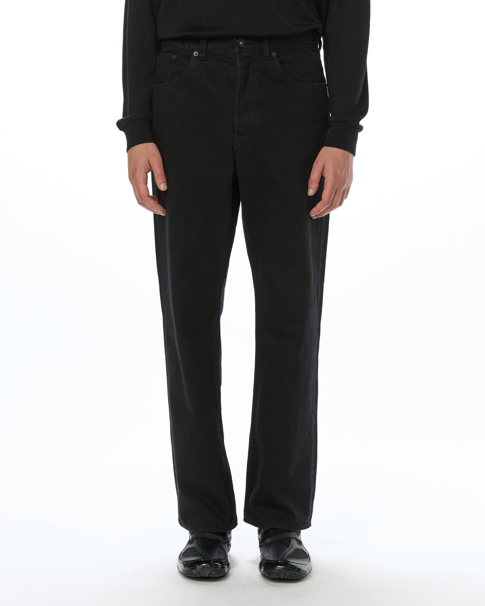 オーガニックコットン 12oz デニム / ナローシリンダーフィットジーンズ, Black