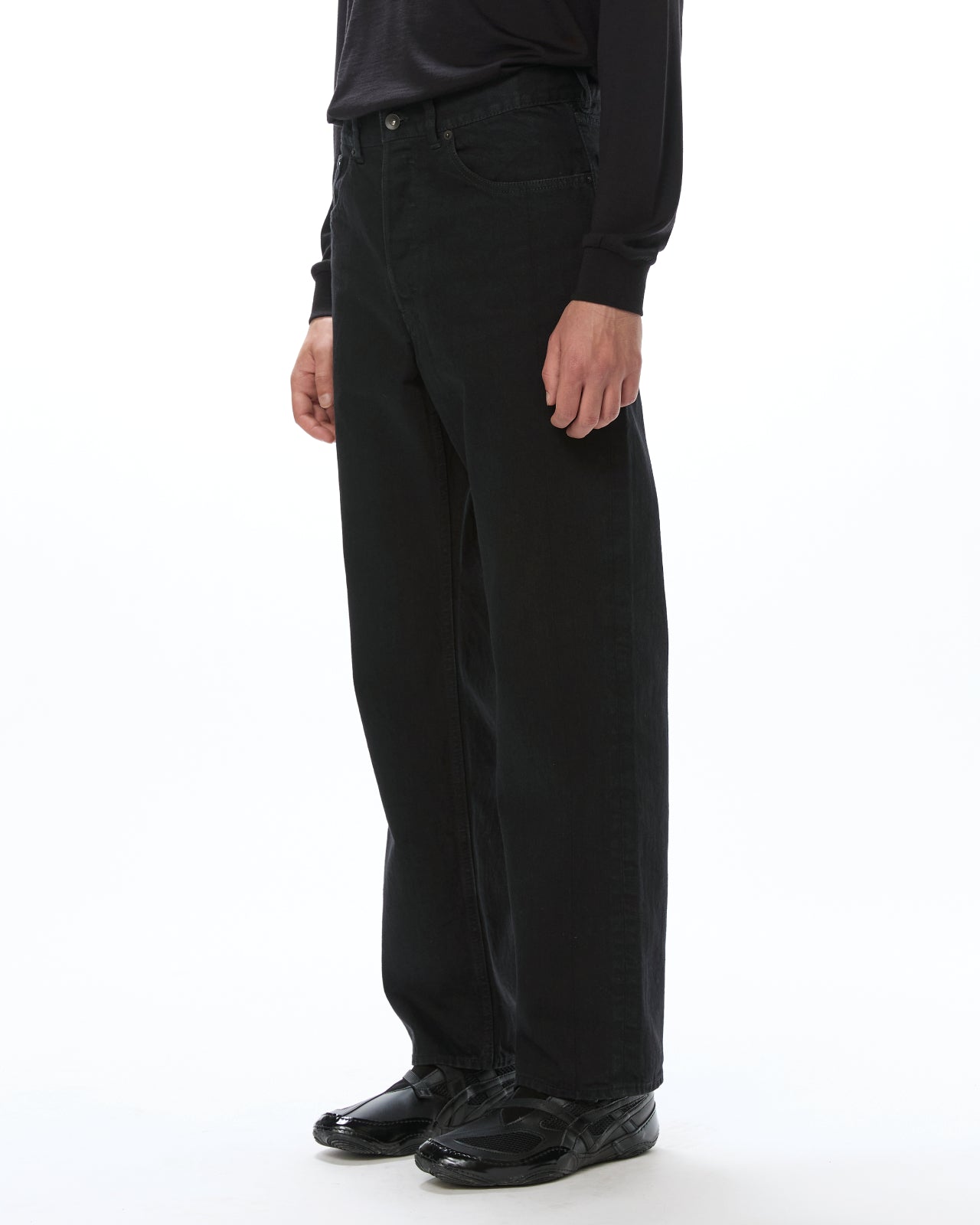 オーガニックコットン 12oz デニム / ナローシリンダーフィットジーンズ, Black