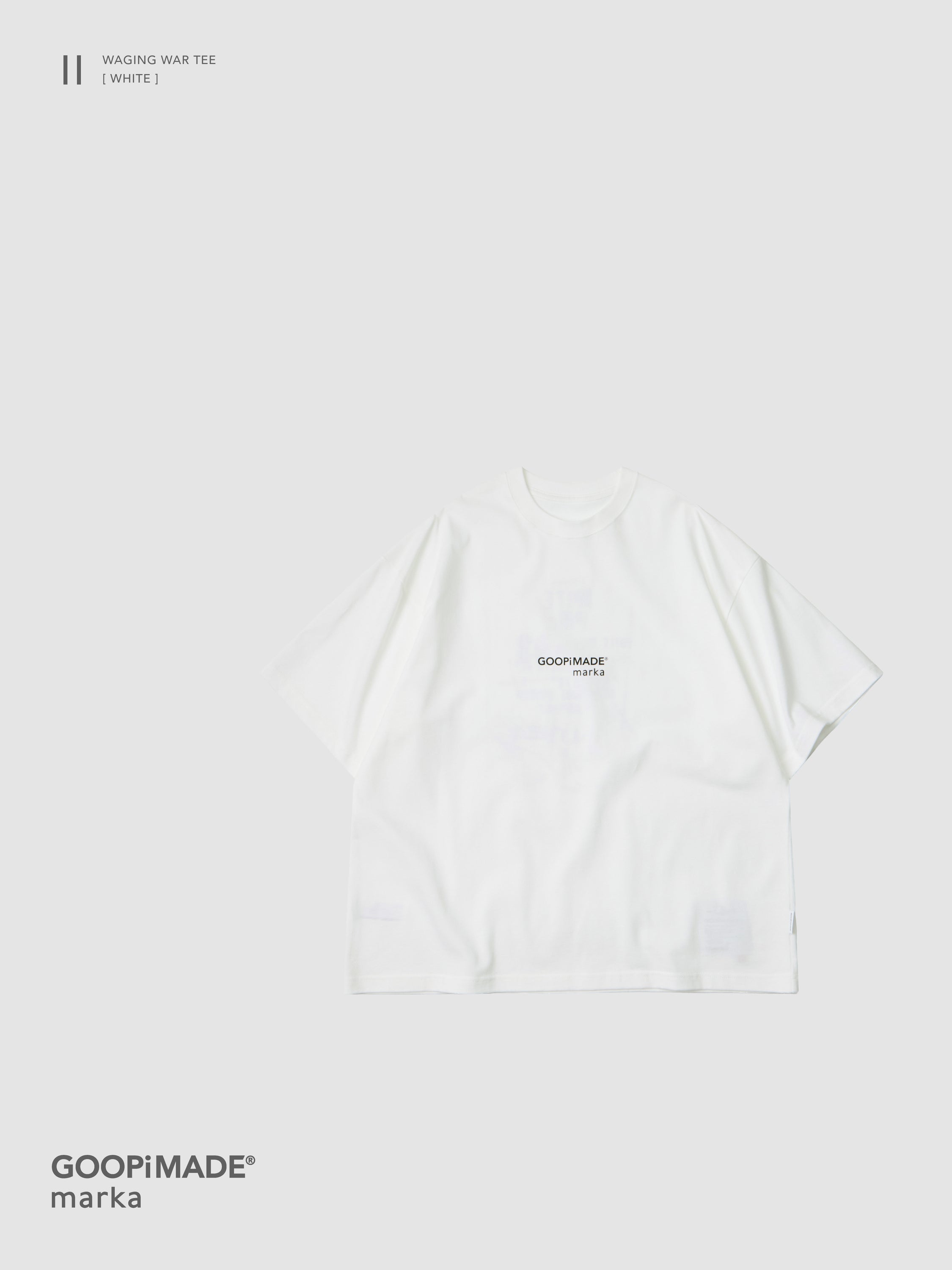 【GOOPiMADE x marka】 II / Waging War Tee, White
