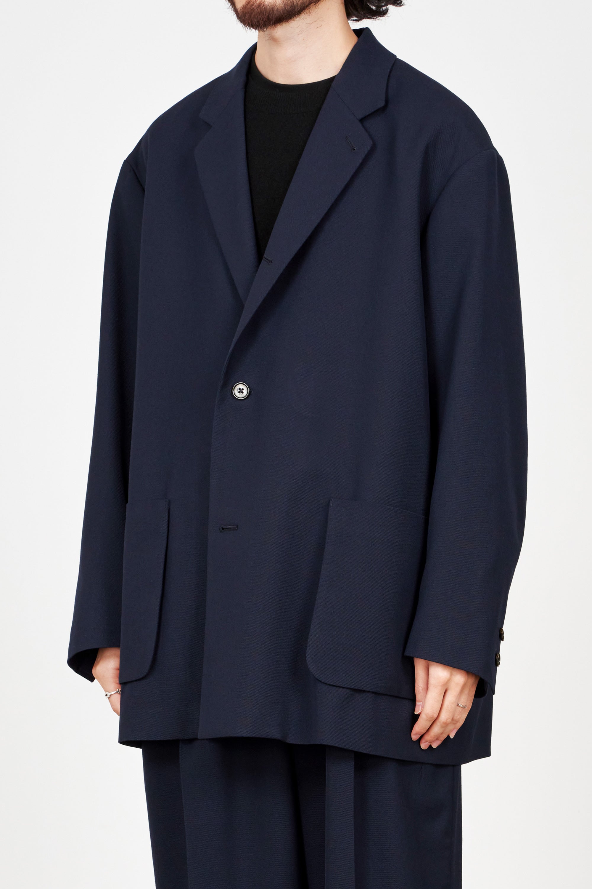 3/60オーガニックウールサバイバルクロス / コンフォートブレザー, Navy