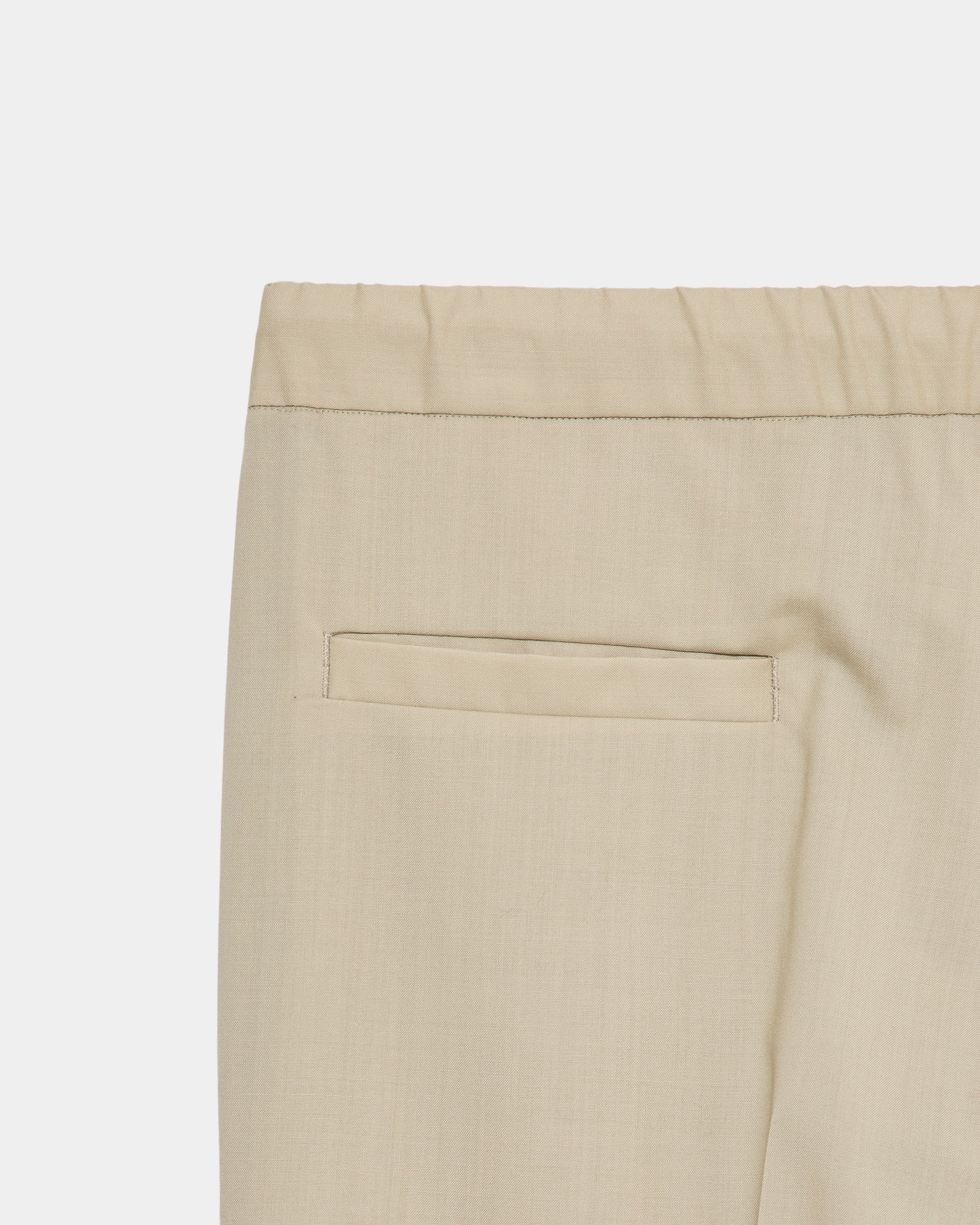 オーガニックウール2/80トロピカル / フラットテーパードイージートラウザーズ, Beige