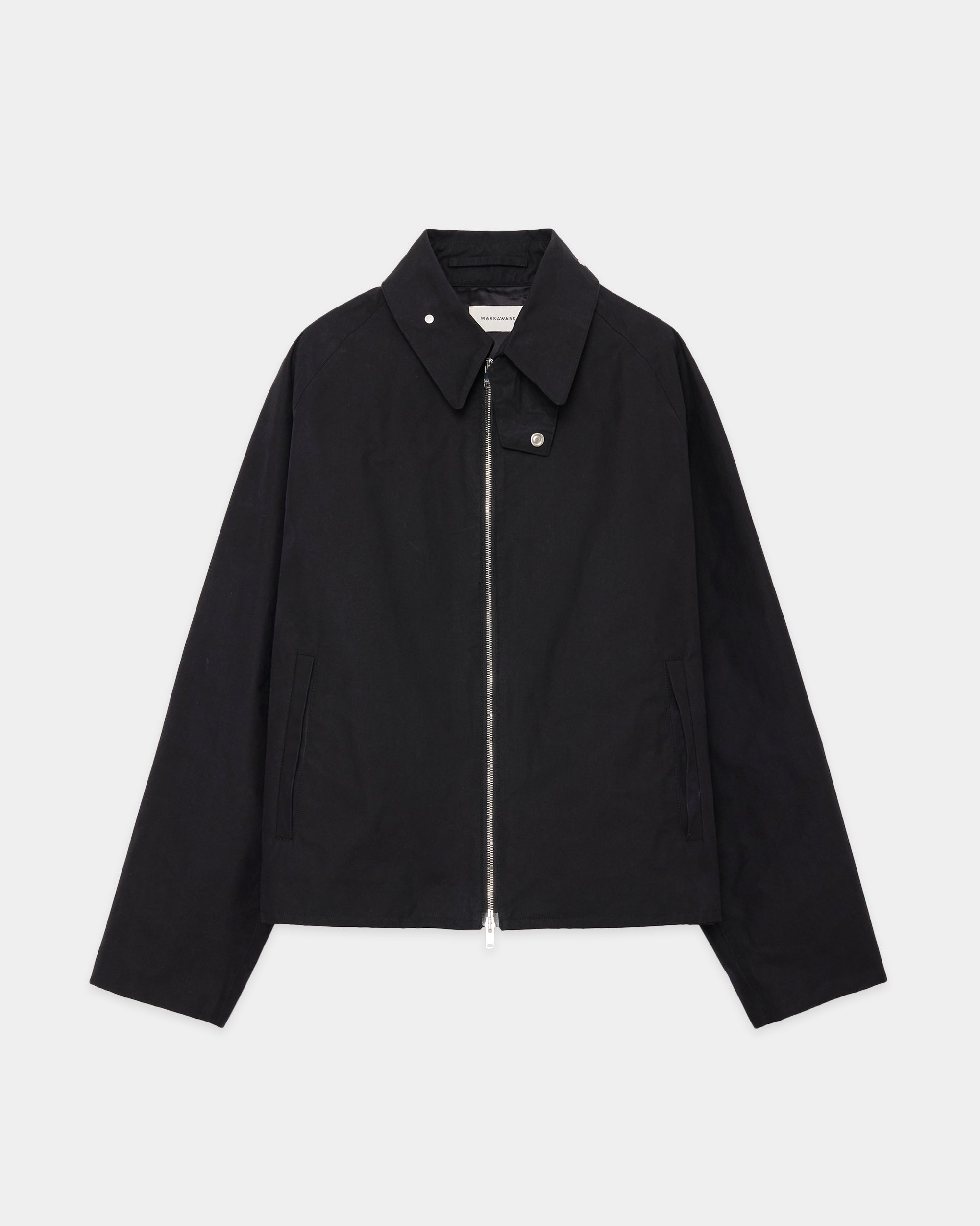 オーガニックコットン ヘビーオールウェザークロス / ジップアップジャケット, Black