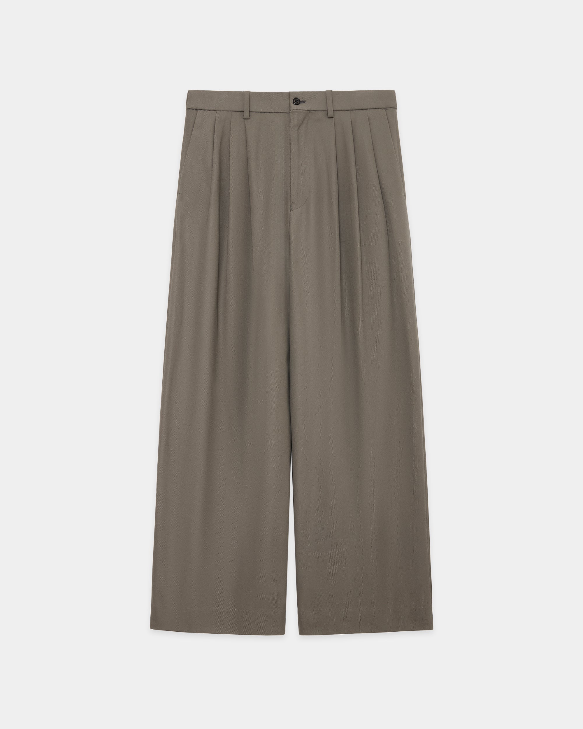 オーガニックコットンサバイバルクロス / トリプルプリーテッドワイドトラウザーズ, Gray