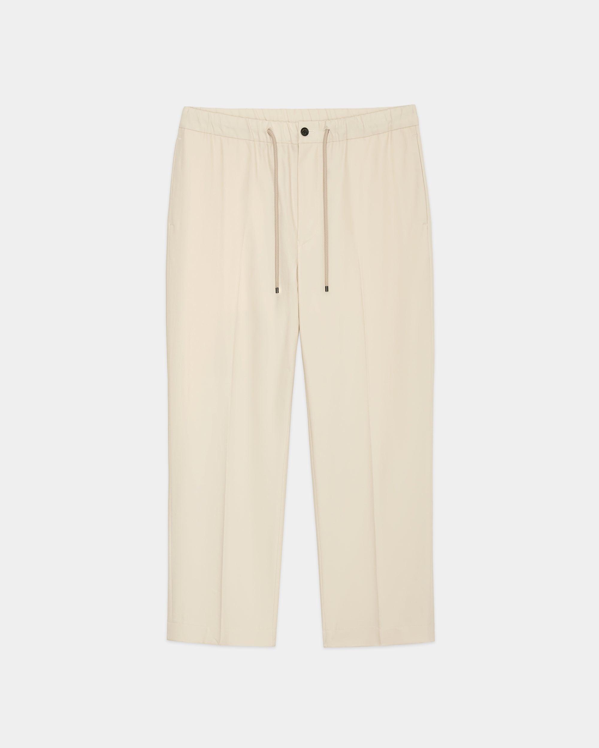 Organic Cotton Survival Cloth® / Flat Tapered Easy Trousers, Ivory