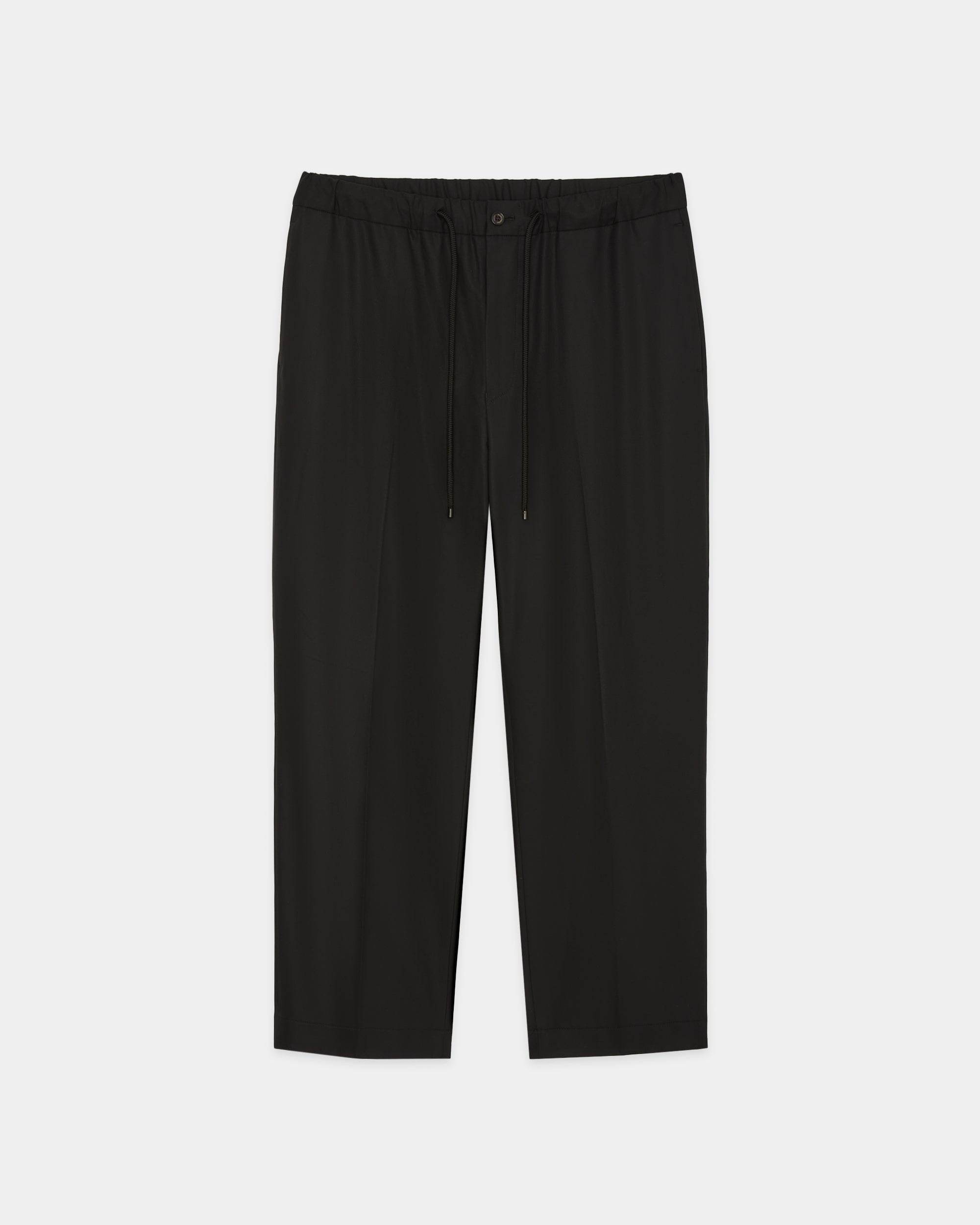 Organic Cotton Survival Cloth® / Flat Tapered Easy Trousers, Black