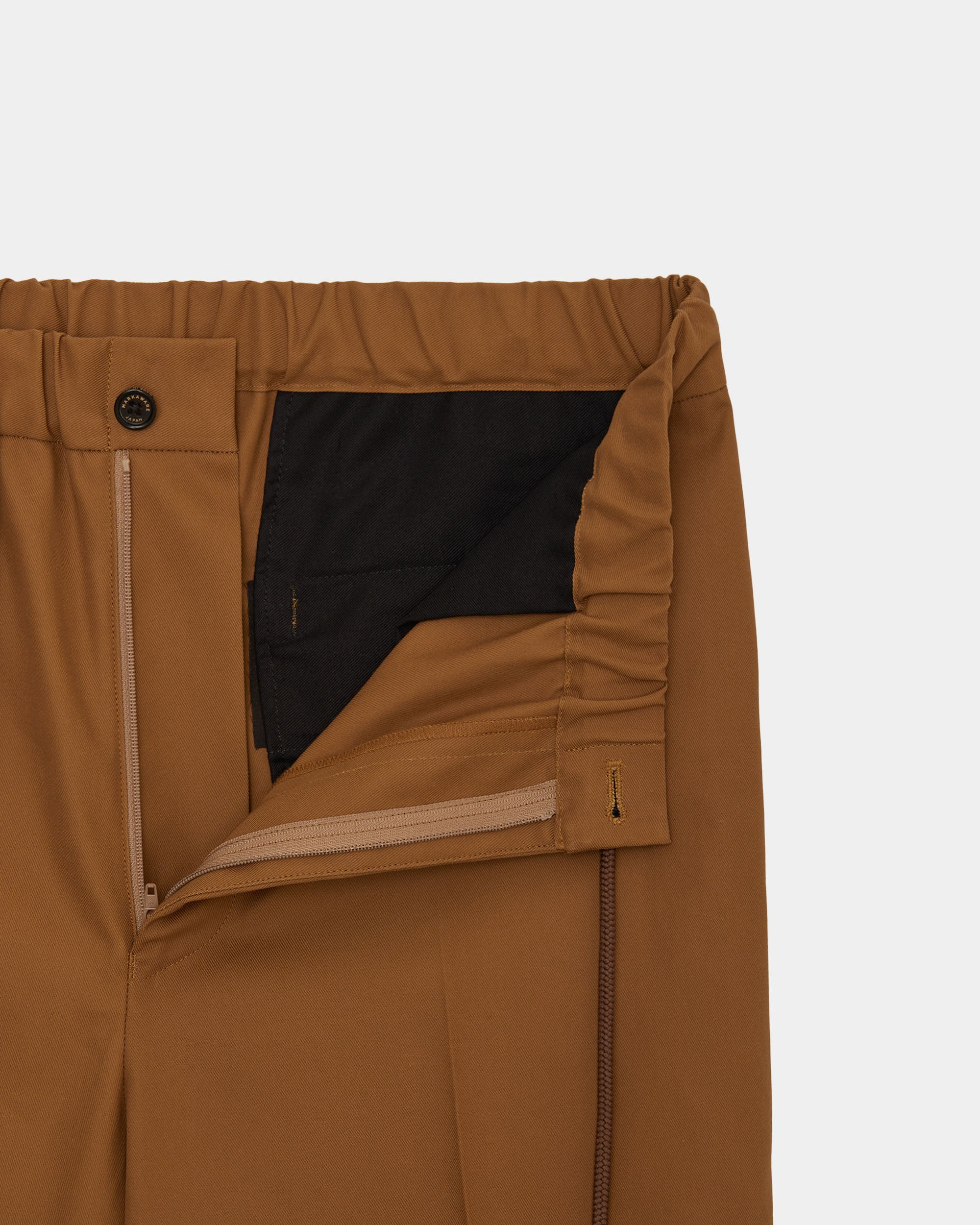 Organic Cotton Survival Cloth® / Flat Tapered Easy Trousers, Coyote