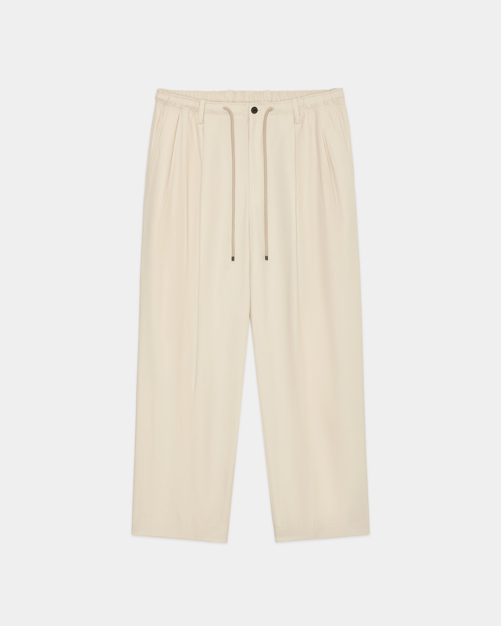 Organic Cotton Survival  Cloth® / Double Pleated Easy Trousers, Ivory