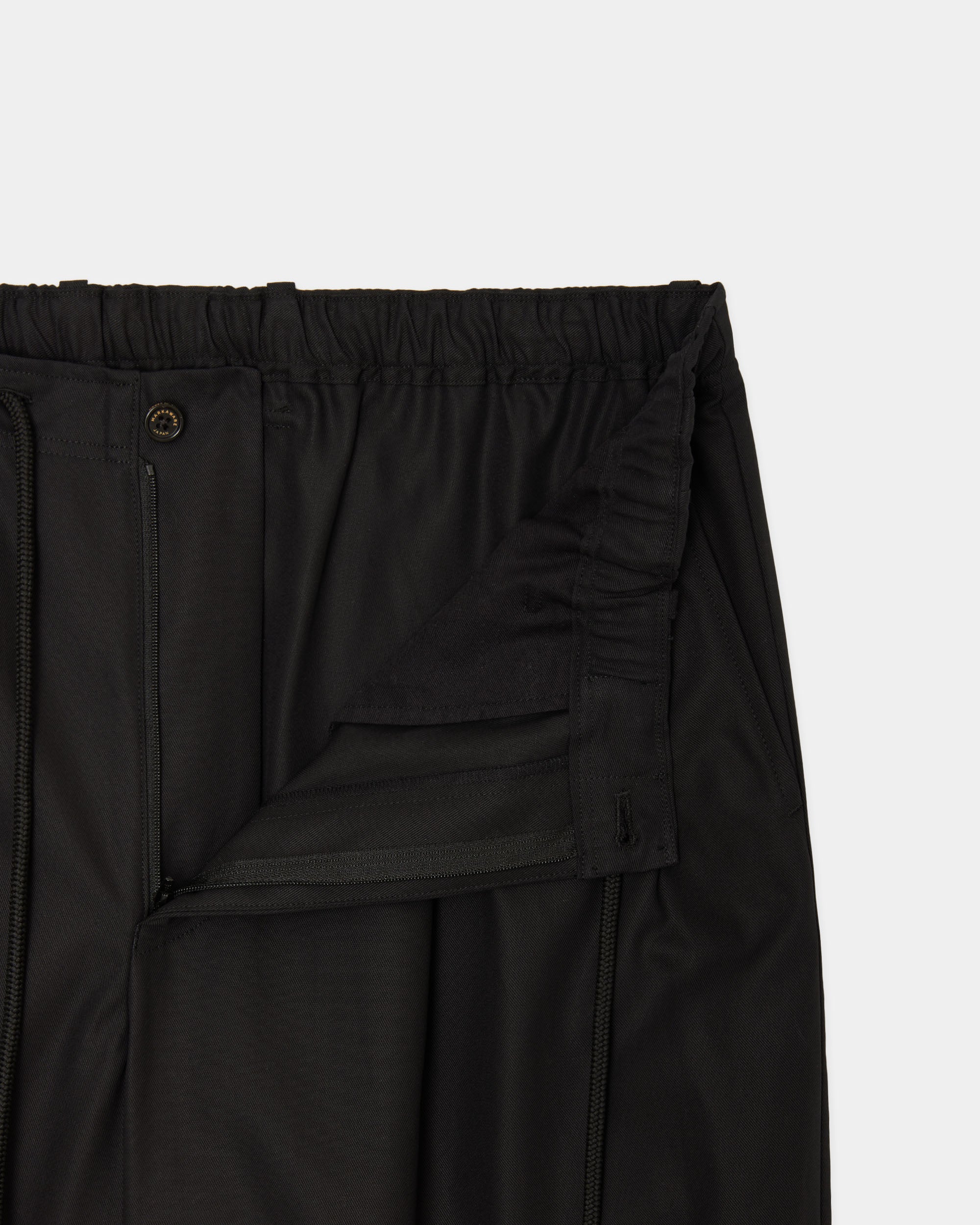 Organic Cotton Survival  Cloth® / Double Pleated Easy Trousers, Black