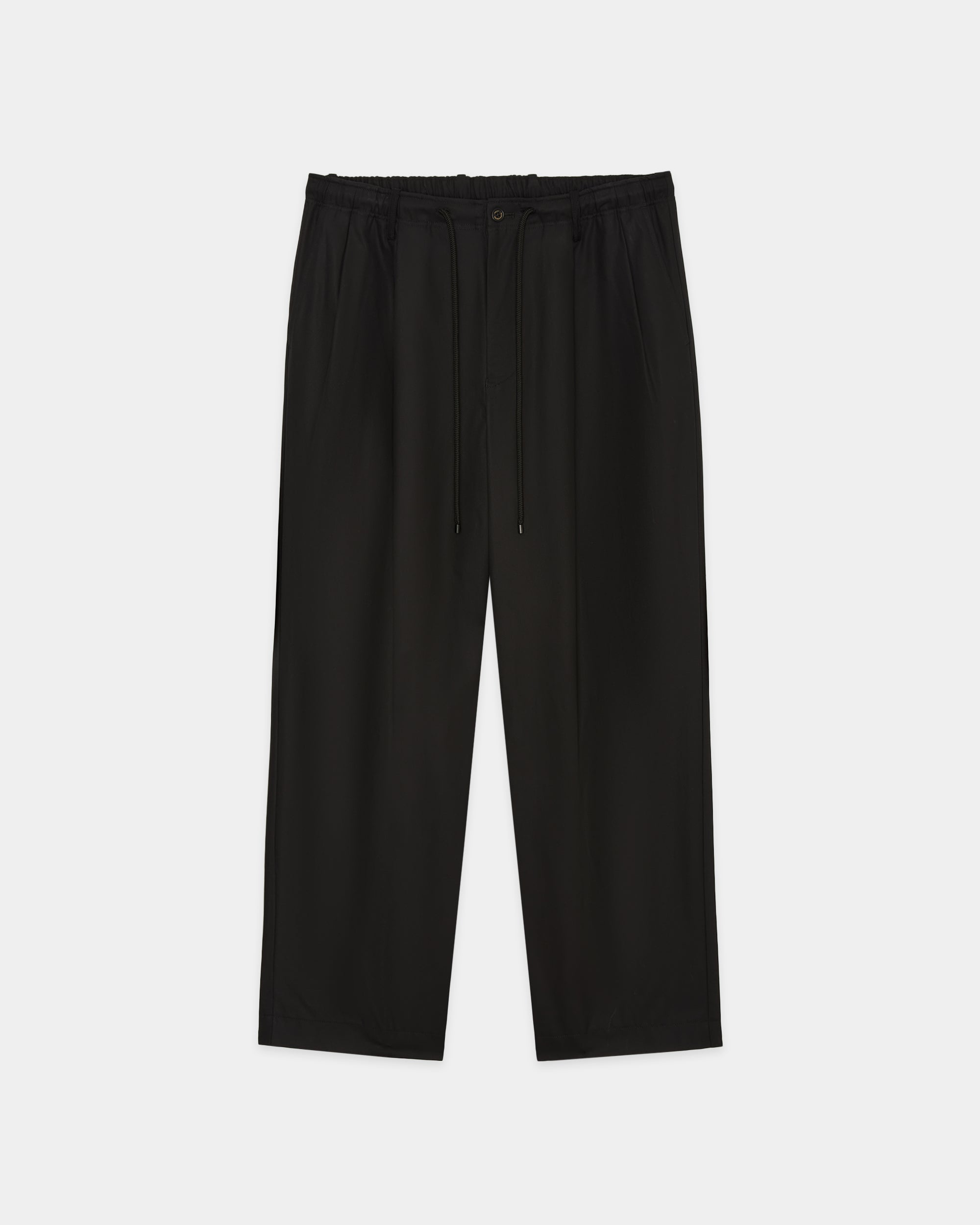Organic Cotton Survival  Cloth® / Double Pleated Easy Trousers, Black