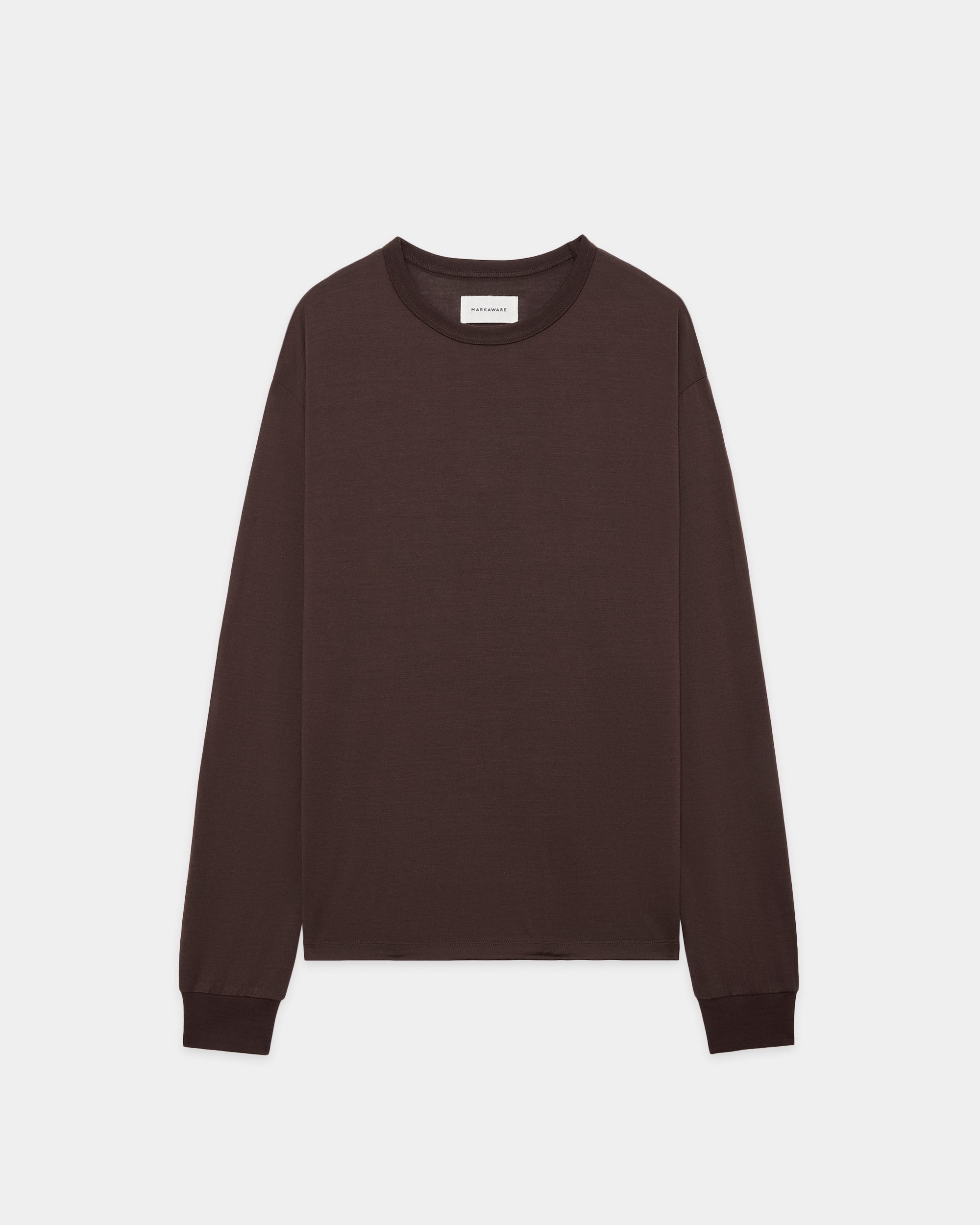 Super 160s Wool Washable Knit / Relaxed Fit L/S Tee, Olive Drab