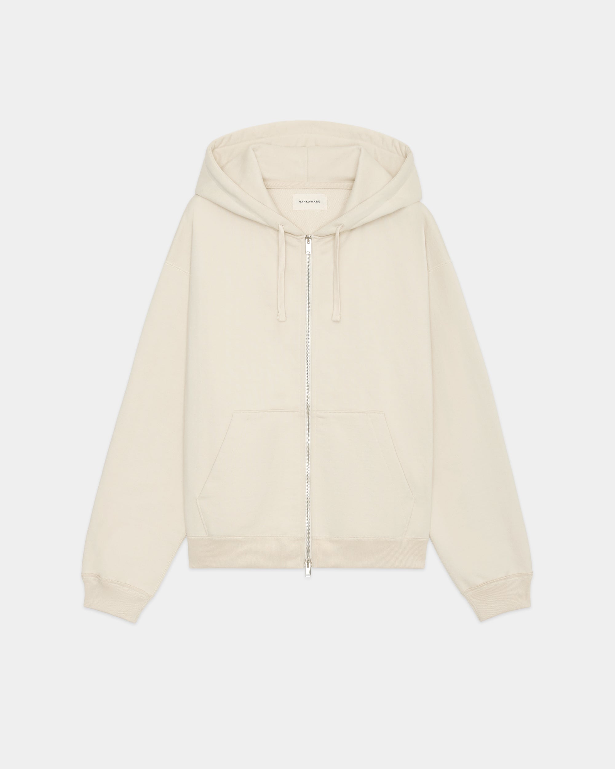 Organic Cotton Heavy Fleece / Comfort Zip Parka, Ivory