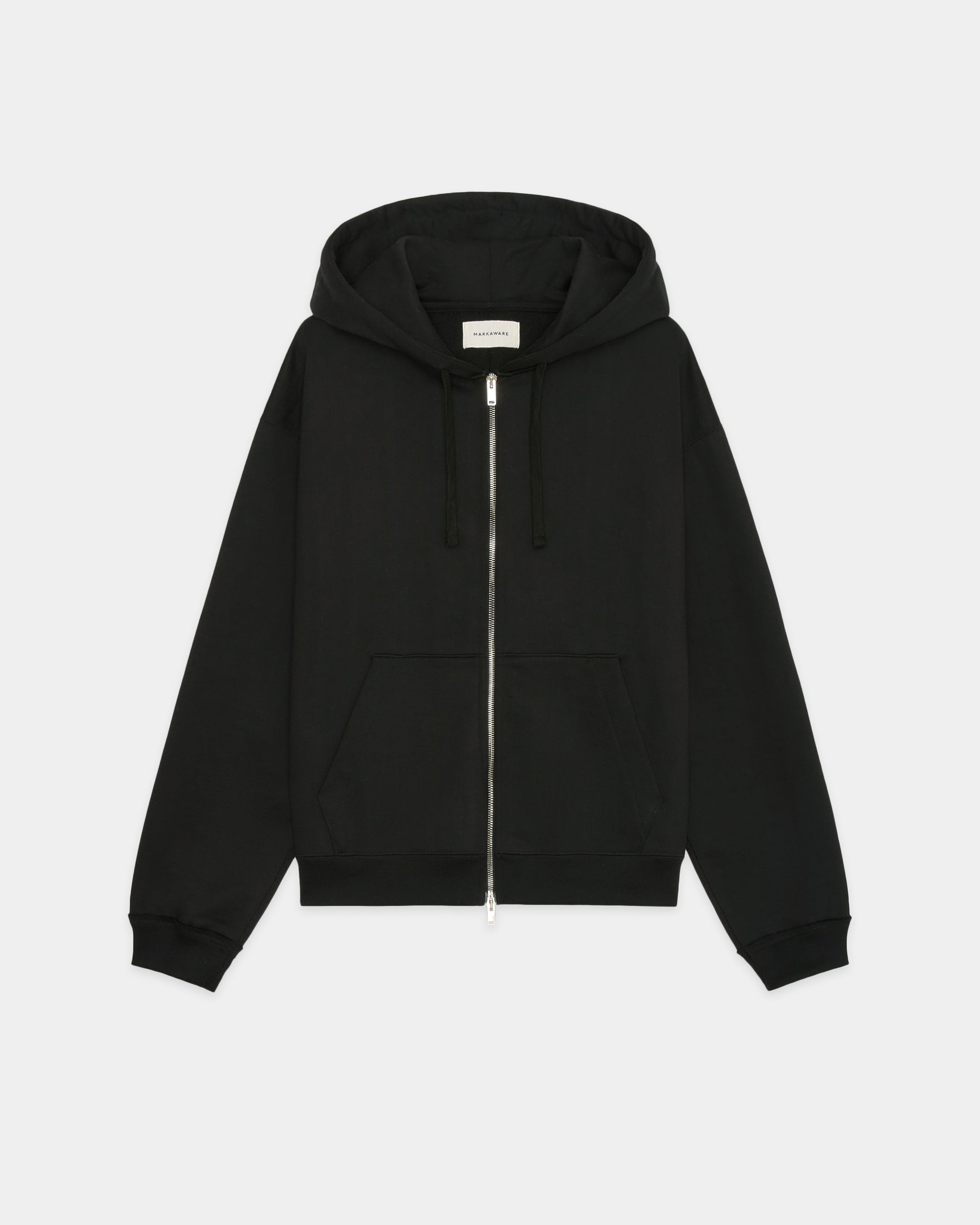 Organic Cotton Heavy Fleece / Comfort Zip Parka, Black