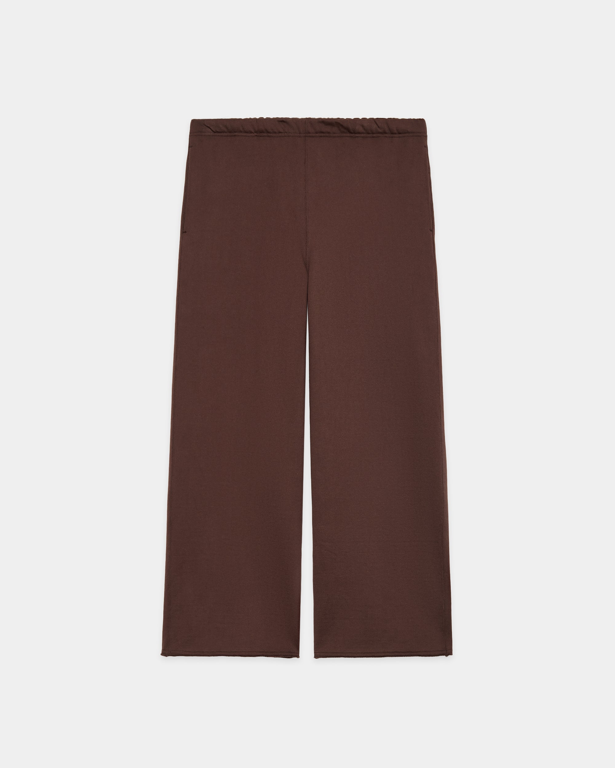 Organic Cotton Heavy Fleece / Wide Gym Pants, Dark Brown