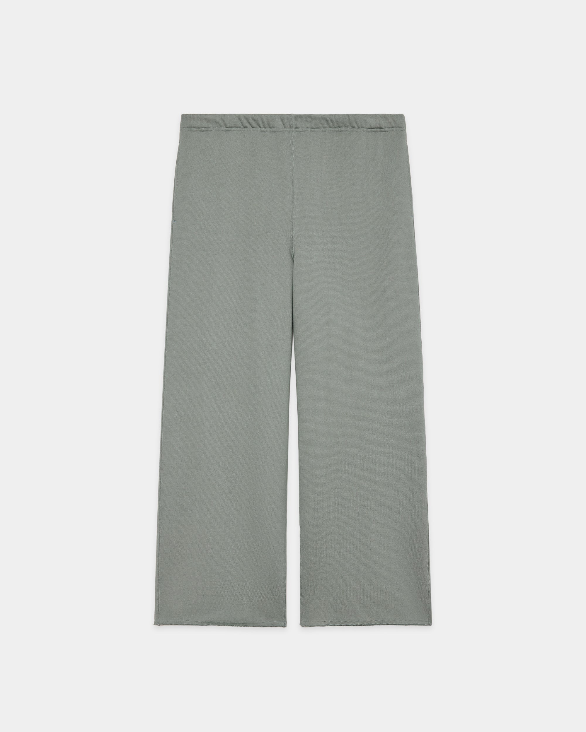 Organic Cotton Heavy Fleece / Wide Gym Pants, Sage Green