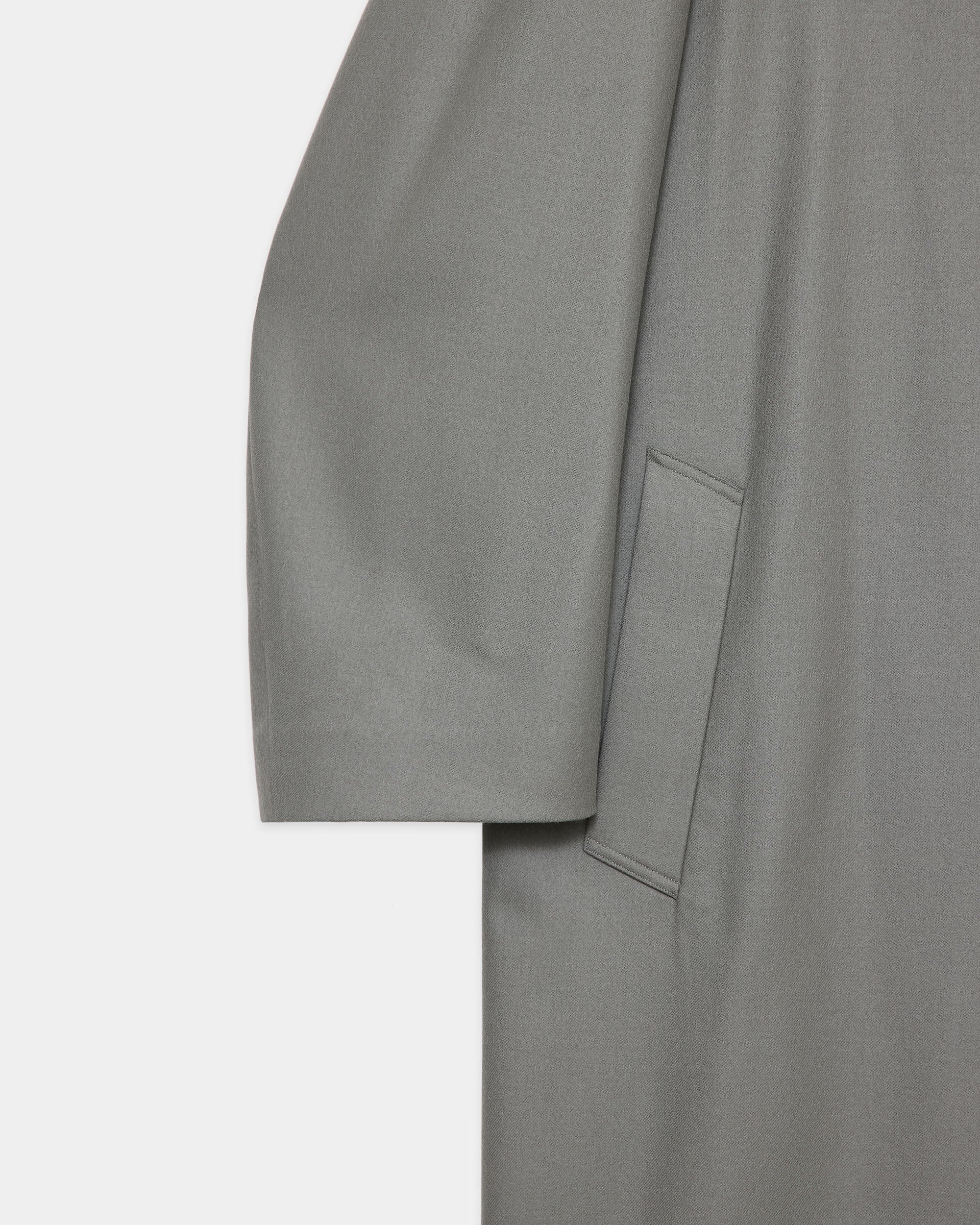 2/2/96 Wool Flannel / Long Overcoat, Steel Gray