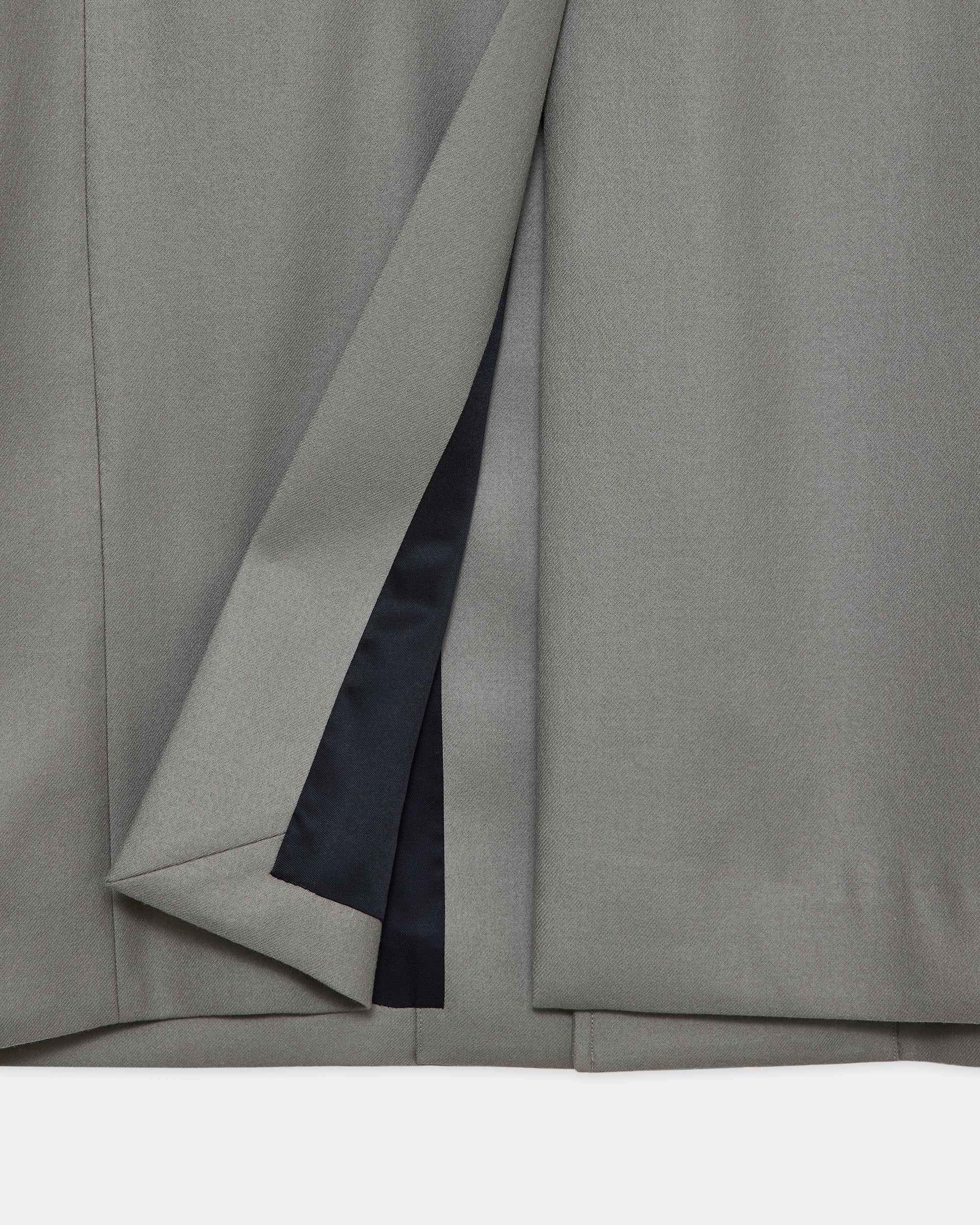2/2/96 Wool Flannel / Long Overcoat, Steel Gray