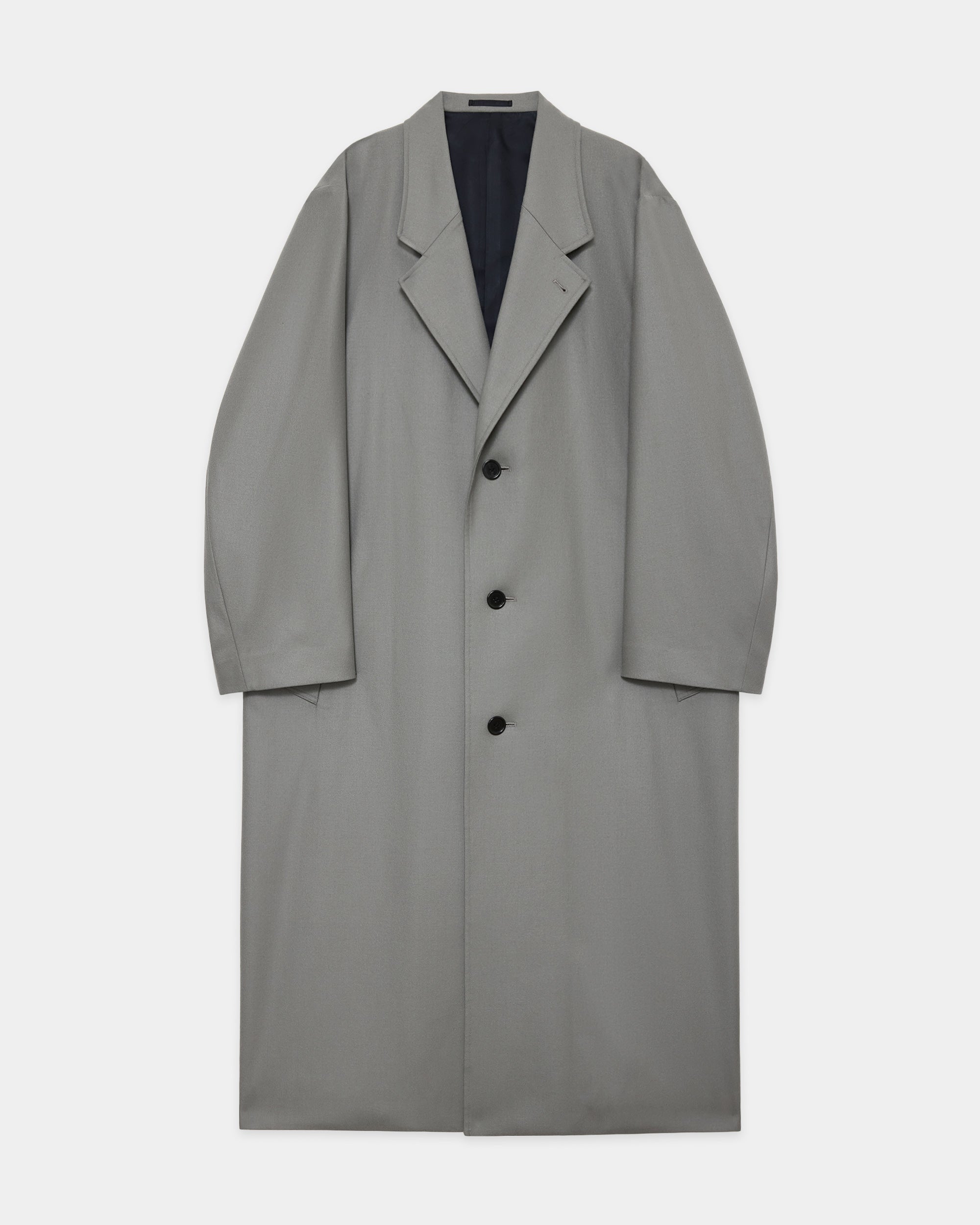 2/2/96 Wool Flannel / Long Overcoat, Steel Gray