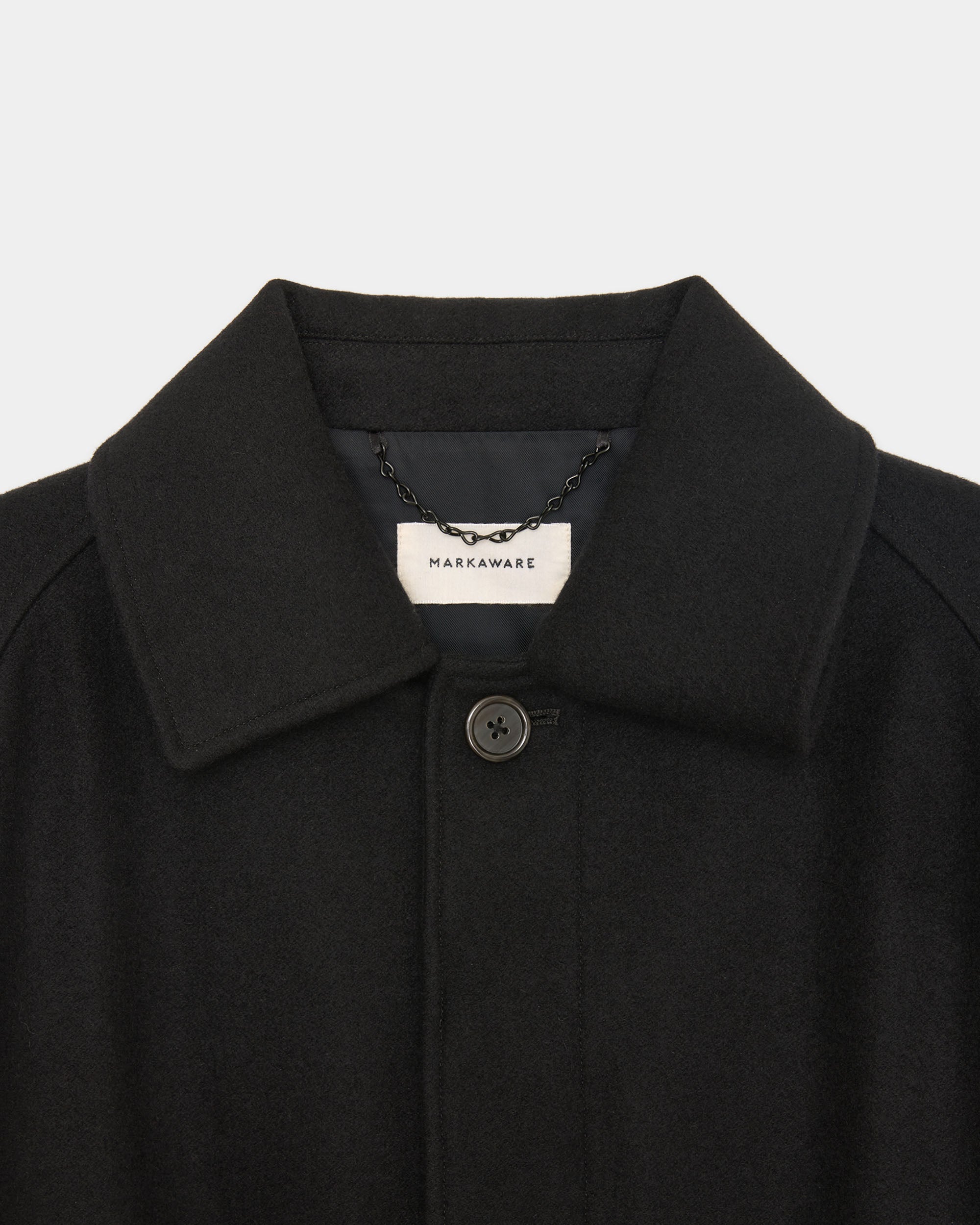 Cashmere Light Melton / Flying Man Jacket, Black