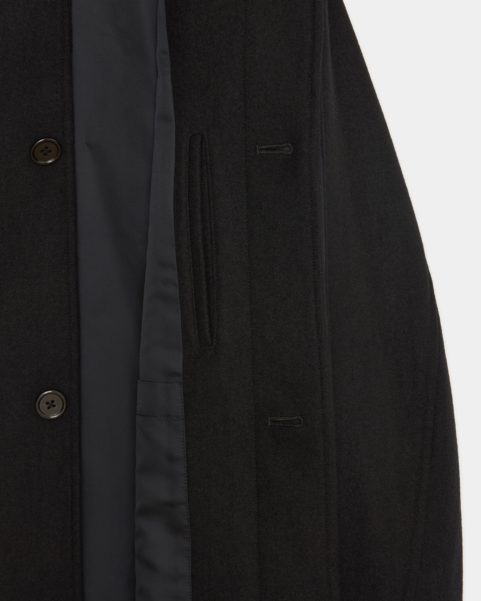 Cashmere Light Melton / Flying Man Jacket, Black