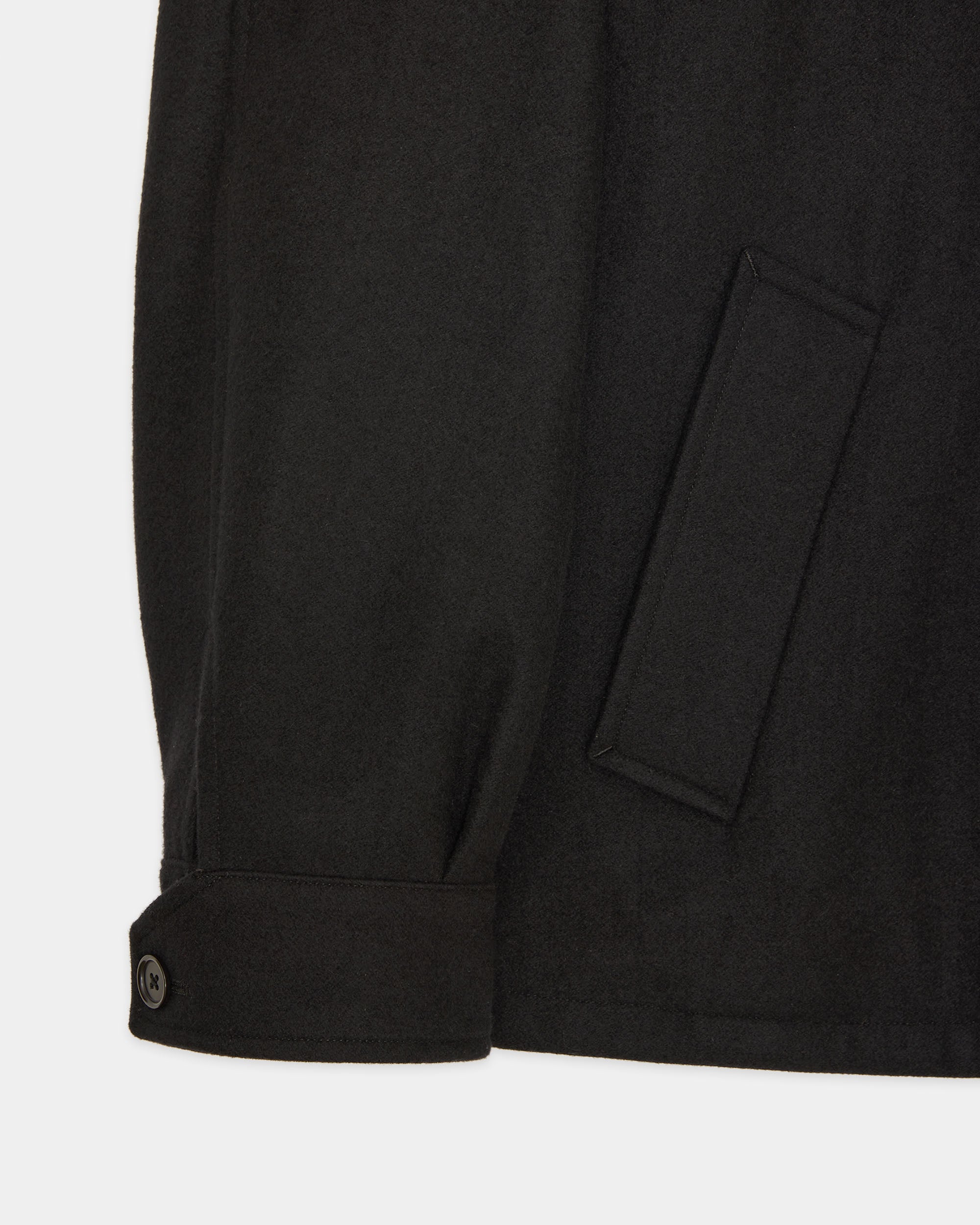 Cashmere Light Melton / Flying Man Jacket, Black