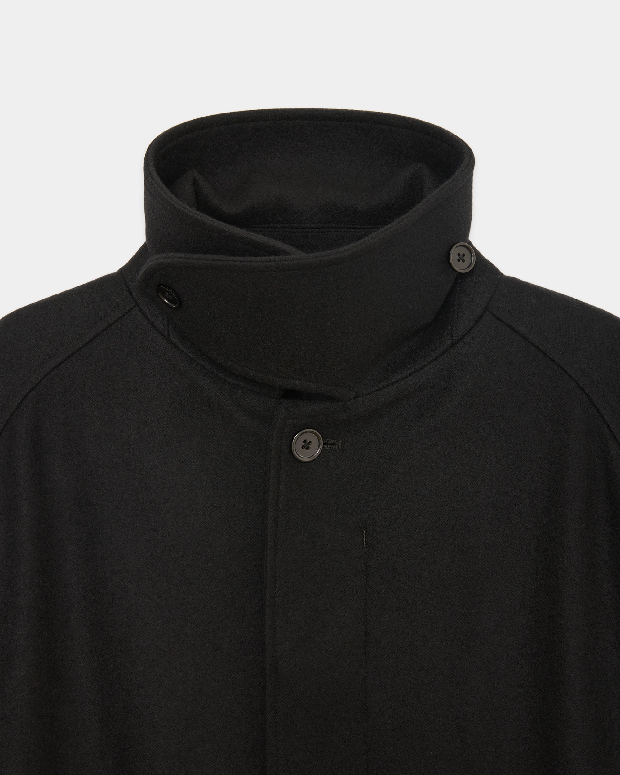 Cashmere Light Melton / Wanderer Coat, Black