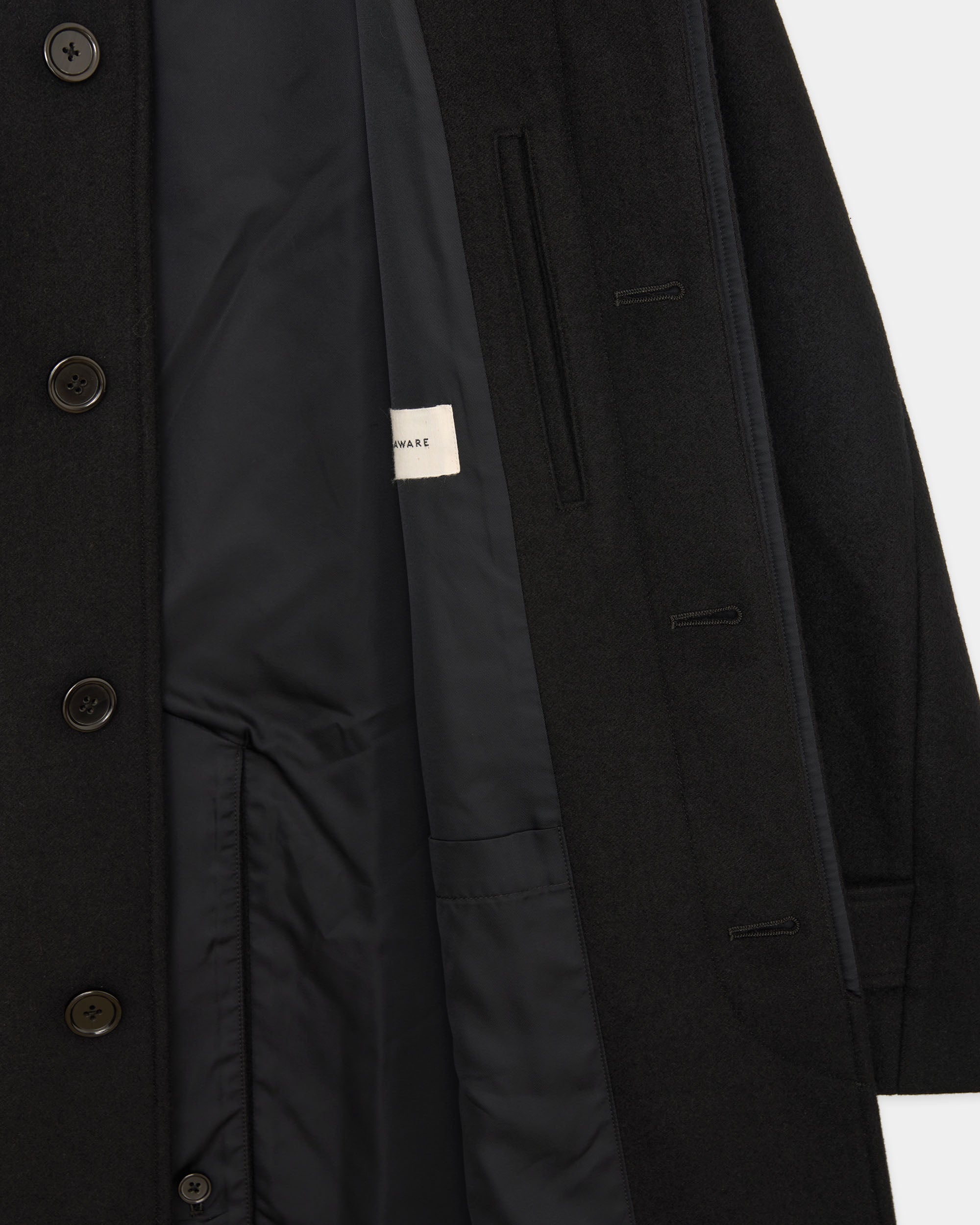 Cashmere Light Melton / Wanderer Coat, Black