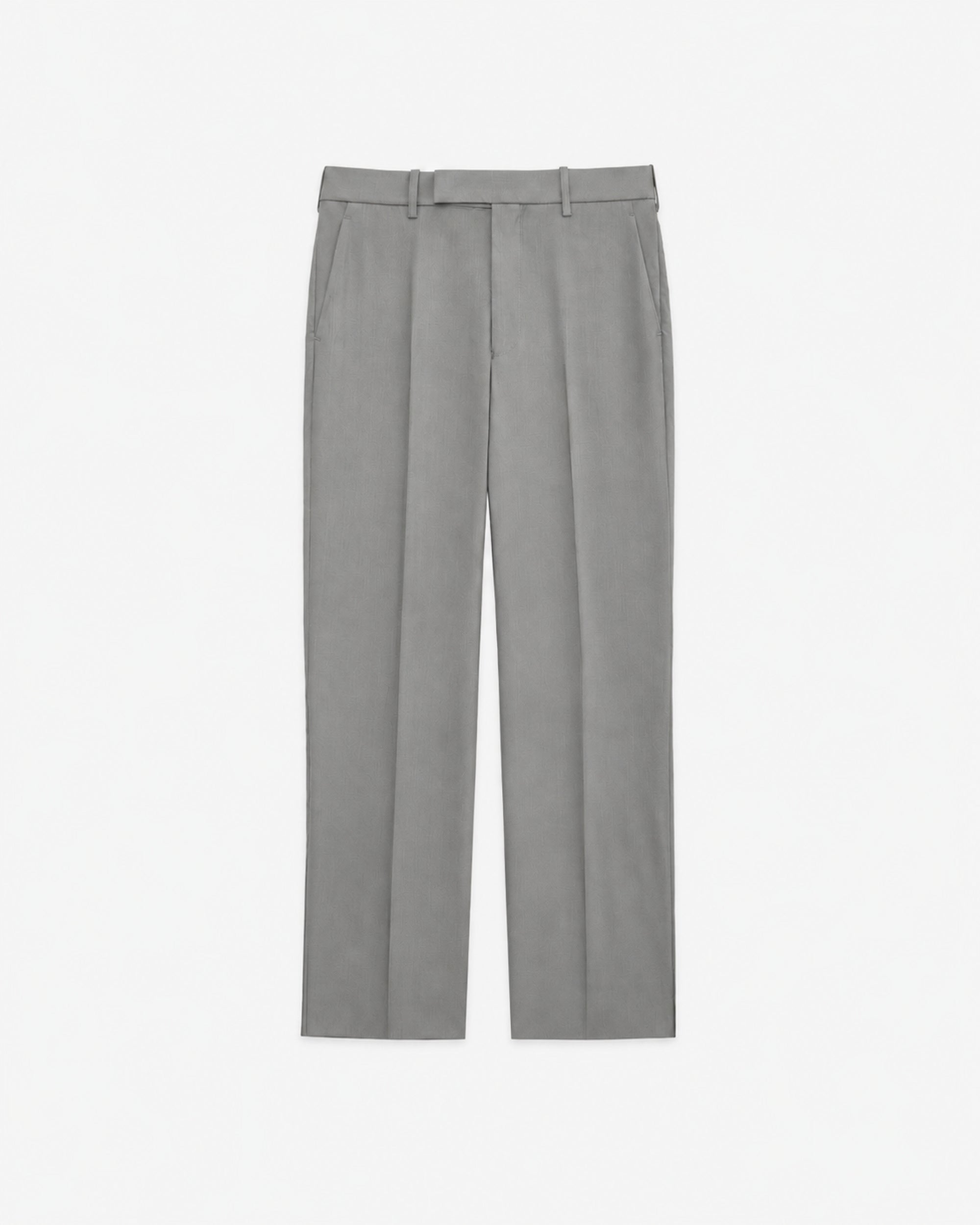 2/2/96 Wool Flannel / Slim Straight Trousers, Steel Gray