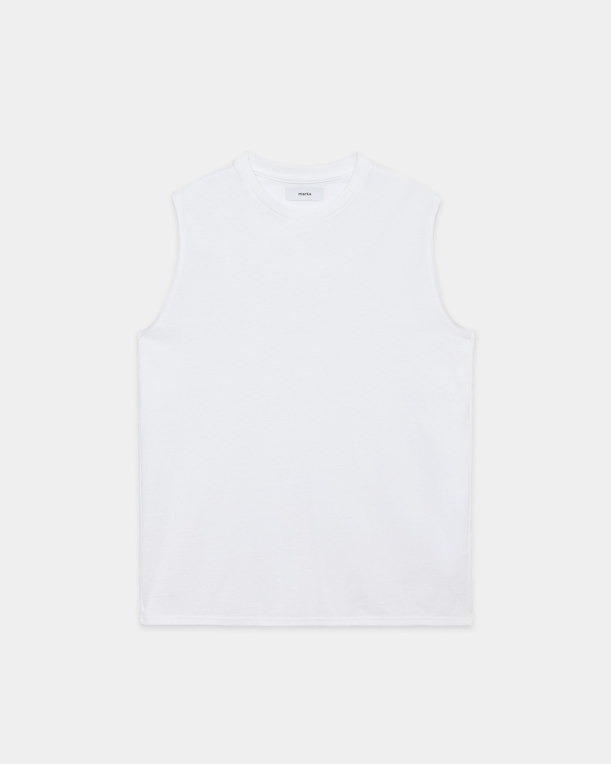 オーガニックコットン40/2天竺 / スリーブレスTee, White